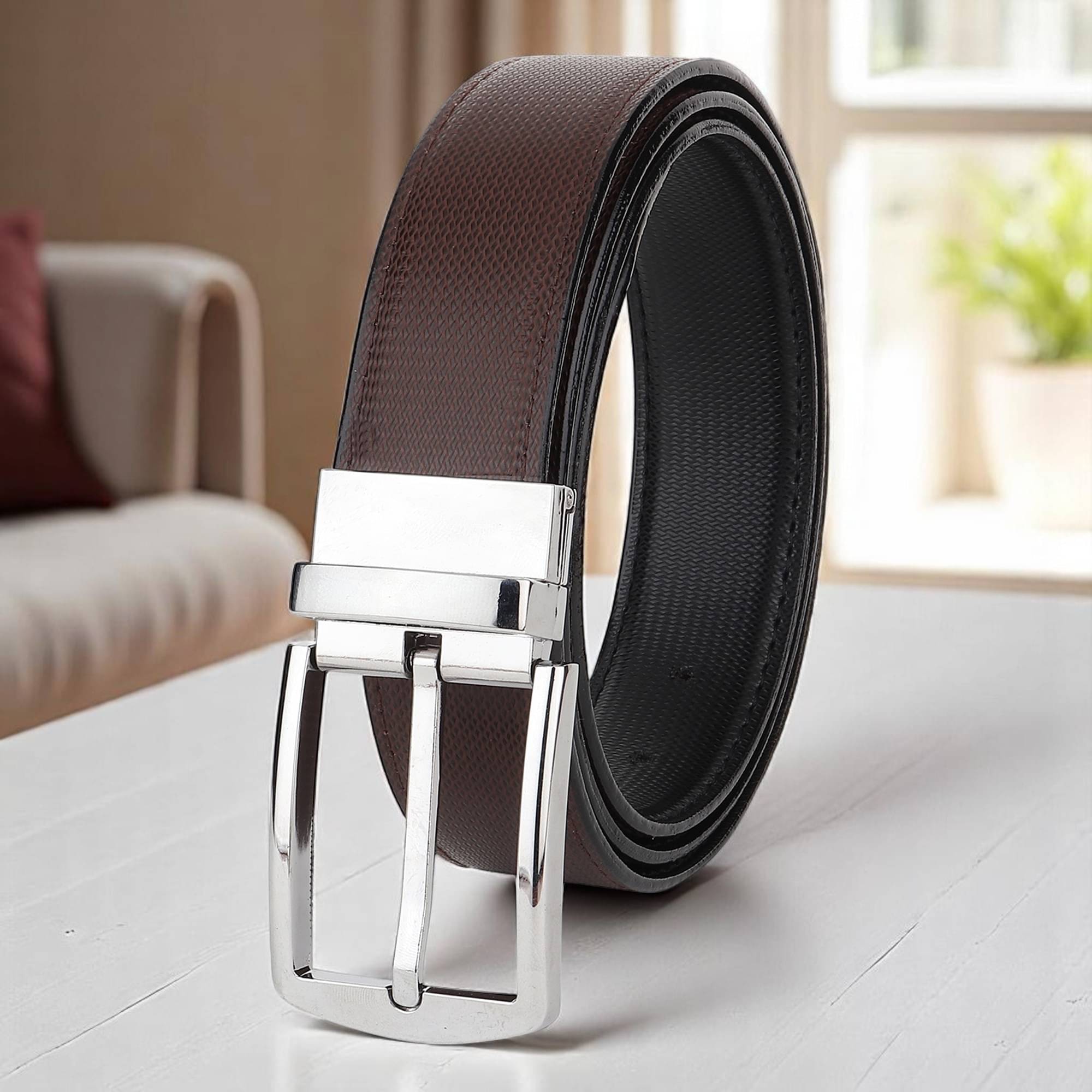 WARCKS - Brown PU Men's Reversible Belt ( Pack of 1 )     			WARCKS - Brown PU Men's Reversible Belt ( Pack of 1 )