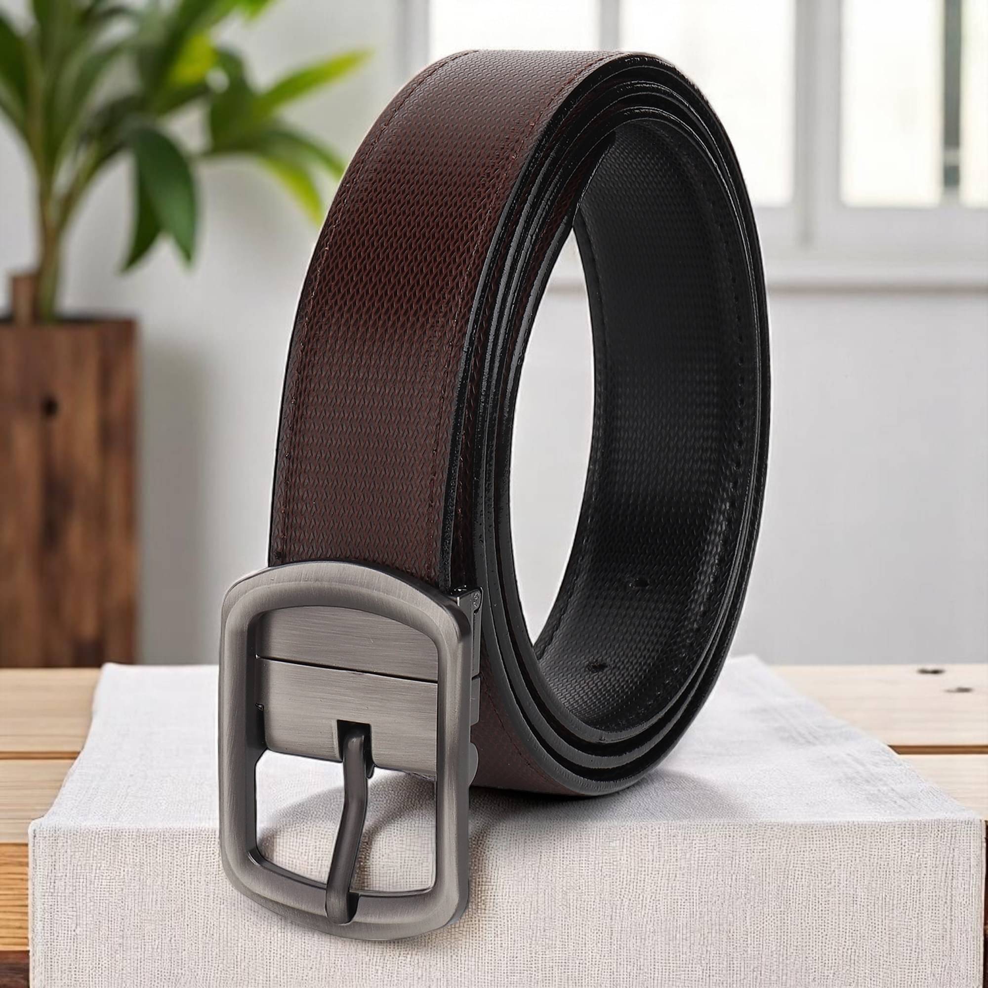     			WARCKS - Brown PU Men's Reversible Belt ( Pack of 1 )