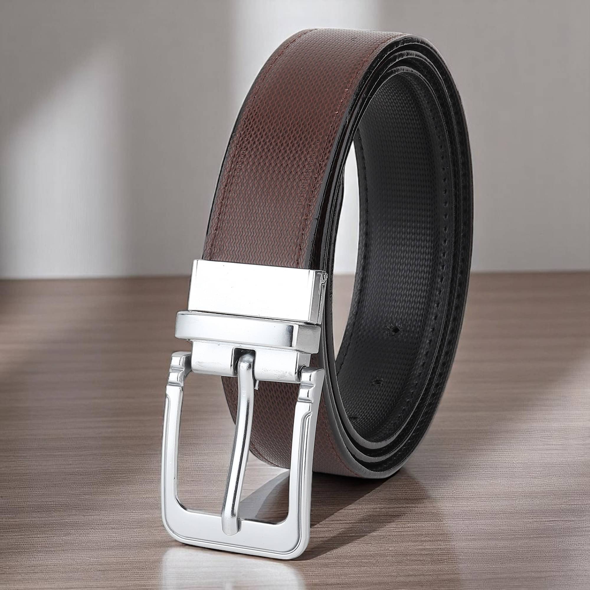     			WARCKS - Brown PU Men's Reversible Belt ( Pack of 1 )