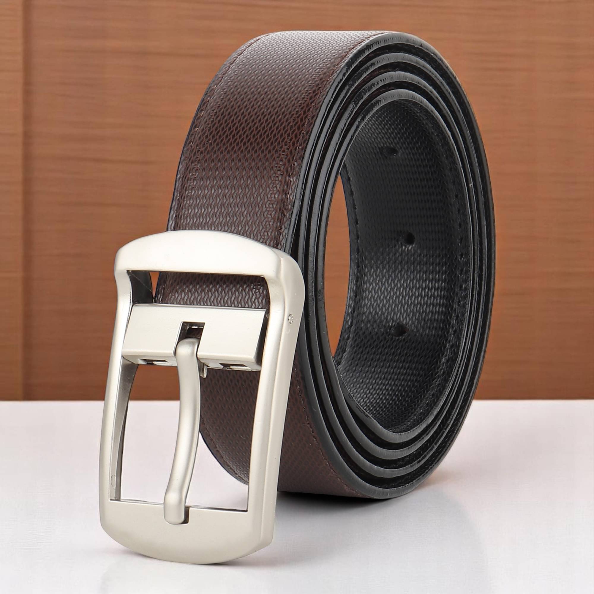     			WARCKS - Brown PU Men's Reversible Belt ( Pack of 1 )