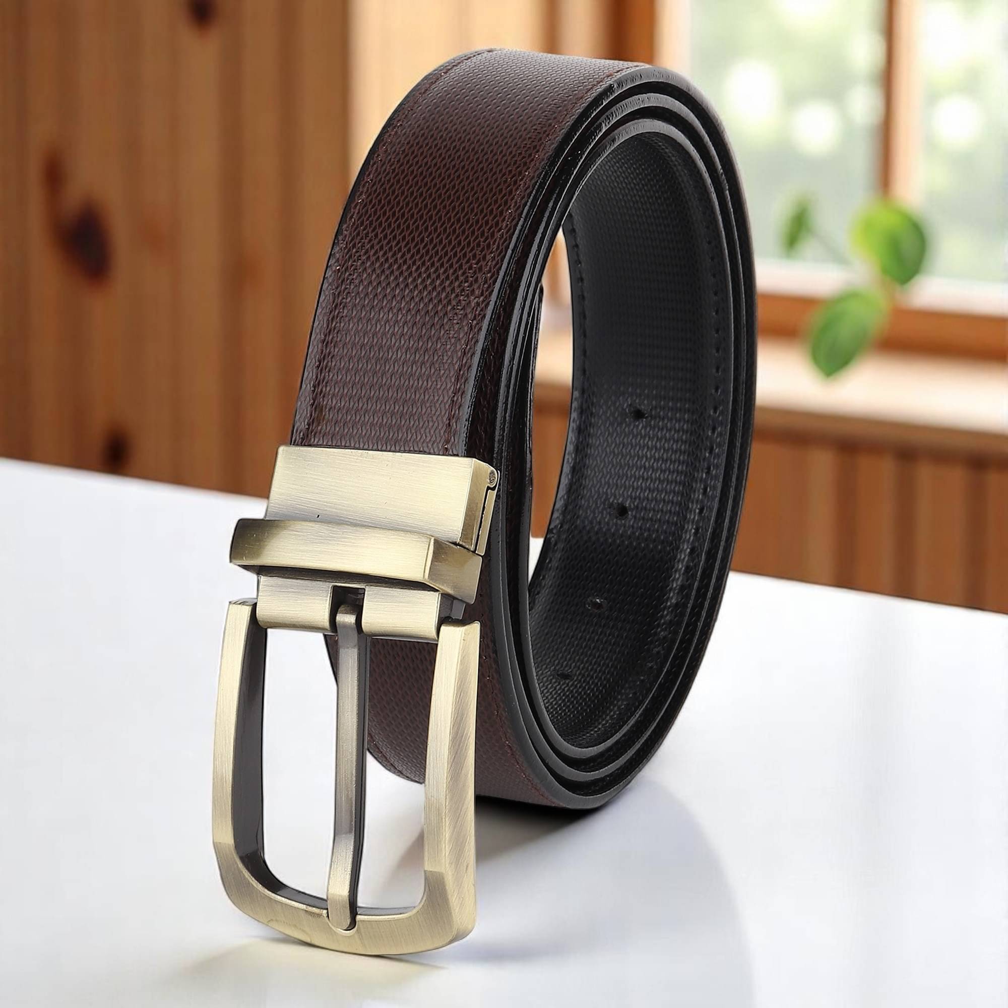     			WARCKS - Brown PU Men's Reversible Belt ( Pack of 1 )