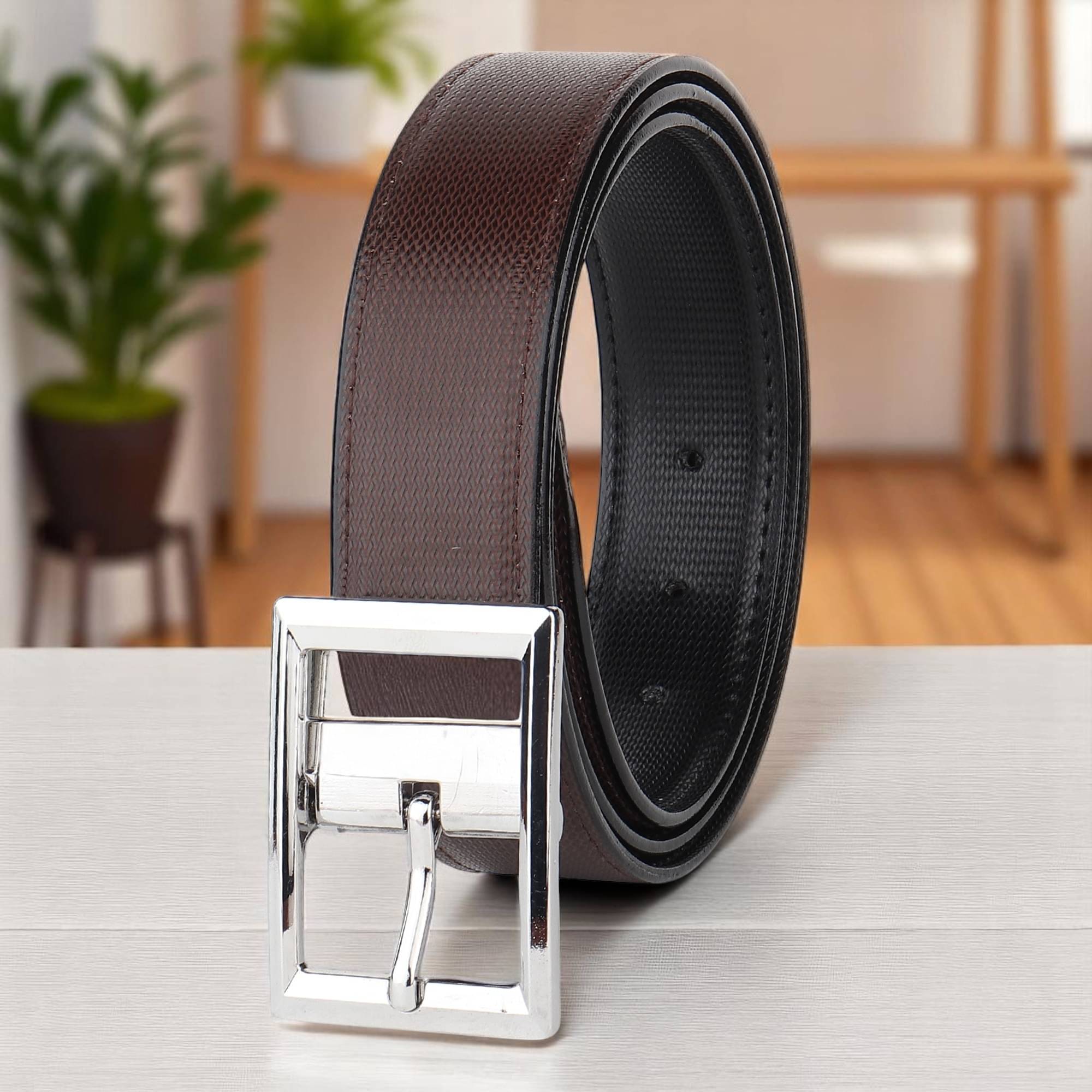     			WARCKS - Brown PU Men's Reversible Belt ( Pack of 1 )