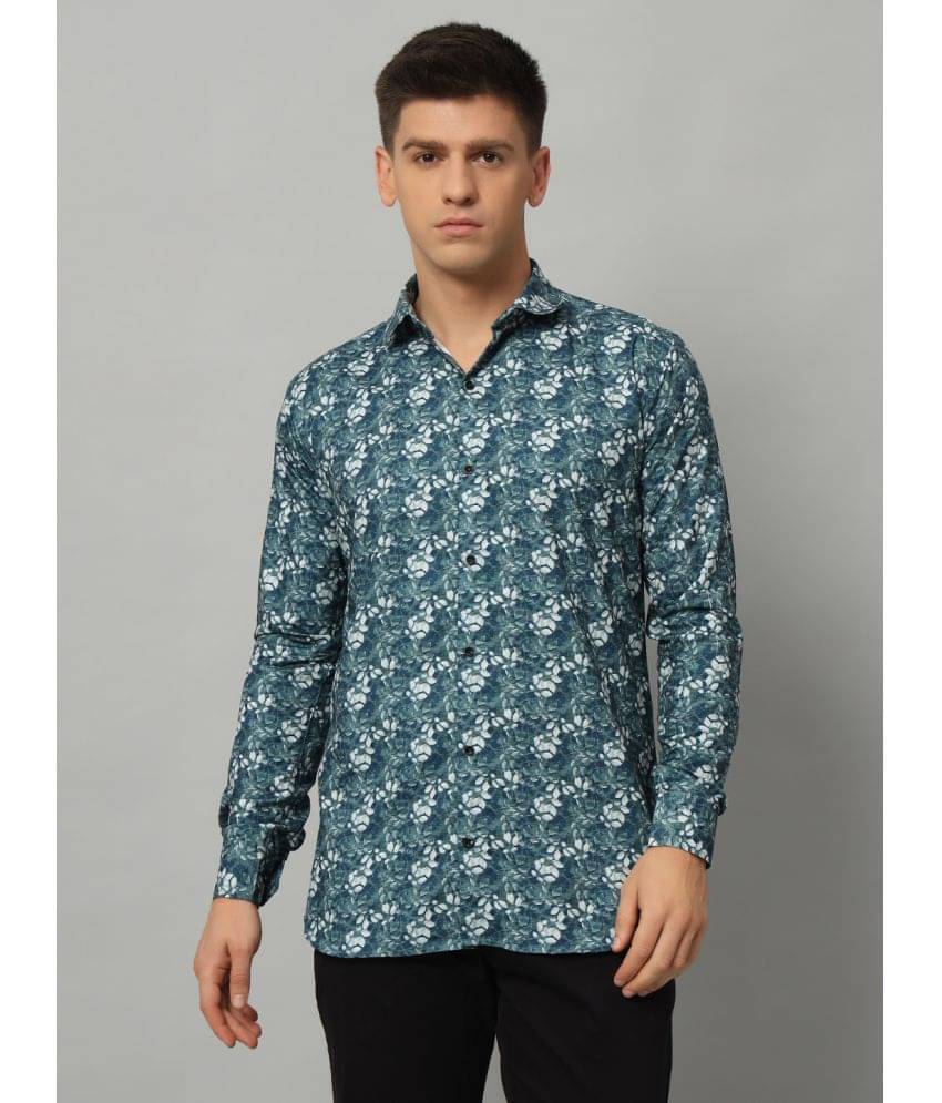 WEBRIC Cotton Blend Regular Fit Printed Full Sleeves Men's Casual Shirt - Blue ( Pack of 1 ) WEBRIC Cotton Blend Regular Fit Printed Full Sleeves Men's Casual Shirt - Blue ( Pack of 1 )