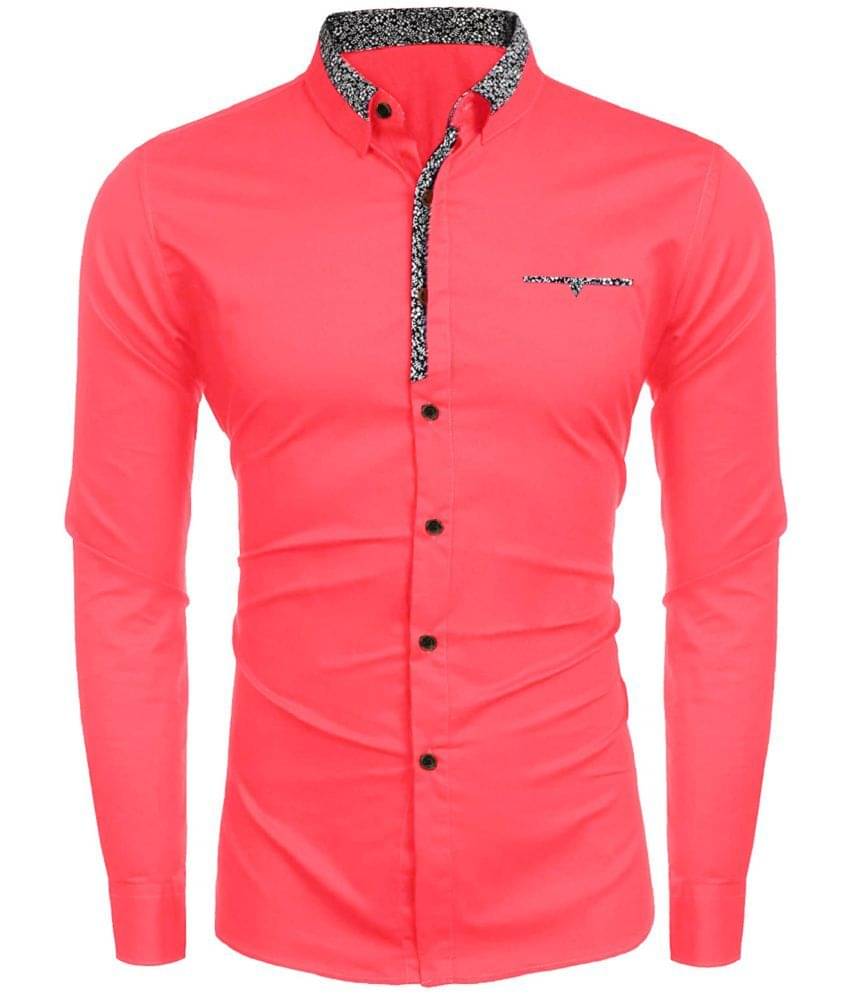     			WEBRIC Cotton Blend Regular Fit Printed Full Sleeves Men's Casual Shirt - Fluorescent Pink ( Pack of 1 )