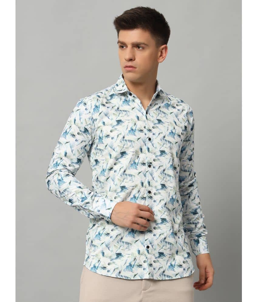 WEBRIC Cotton Blend Regular Fit Printed Full Sleeves Men's Casual Shirt - Navy Blue ( Pack of 1 )