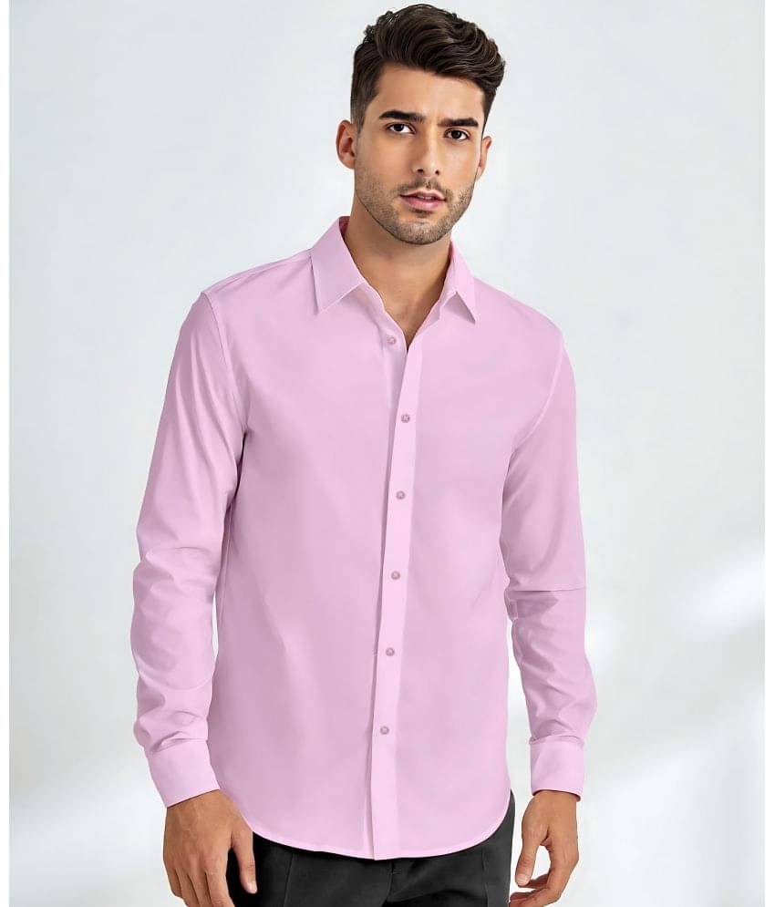 WEBRIC Cotton Blend Regular Fit Solids Full Sleeves Men's Casual Shirt - Pink ( Pack of 1 ) WEBRIC Cotton Blend Regular Fit Solids Full Sleeves Men's Casual Shirt - Pink ( Pack of 1 )