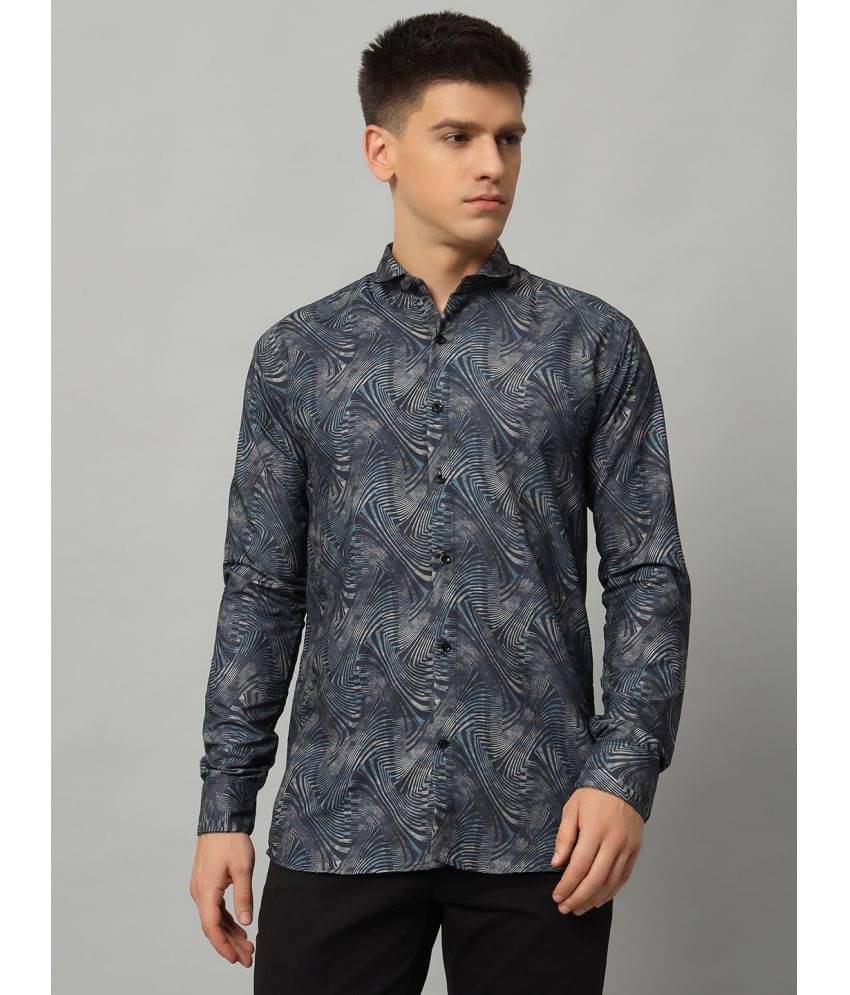WEBRIC Cotton Blend Regular Fit Printed Full Sleeves Men's Casual Shirt - Navy Blue ( Pack of 1 ) WEBRIC Cotton Blend Regular Fit Printed Full Sleeves Men's Casual Shirt - Navy Blue ( Pack of 1 )