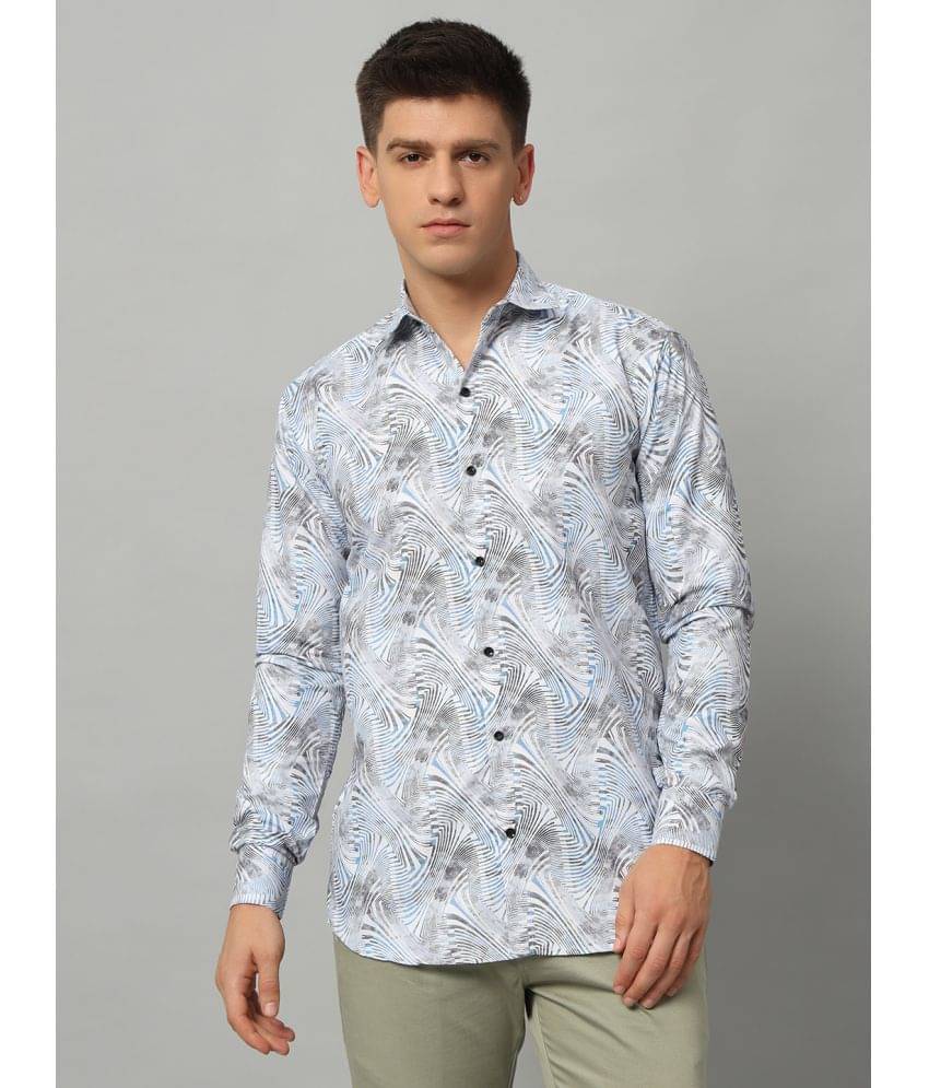 WEBRIC Cotton Blend Regular Fit Printed Full Sleeves Men's Casual Shirt - White ( Pack of 1 ) WEBRIC Cotton Blend Regular Fit Printed Full Sleeves Men's Casual Shirt - White ( Pack of 1 )