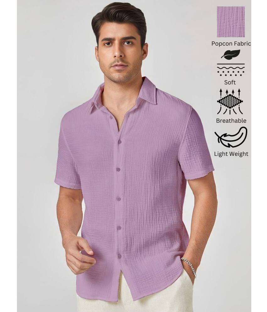 WEBRIC Polyester Regular Fit Self Design Half Sleeves Men's Casual Shirt - Pink ( Pack of 1 ) WEBRIC Polyester Regular Fit Self Design Half Sleeves Men's Casual Shirt - Pink ( Pack of 1 )