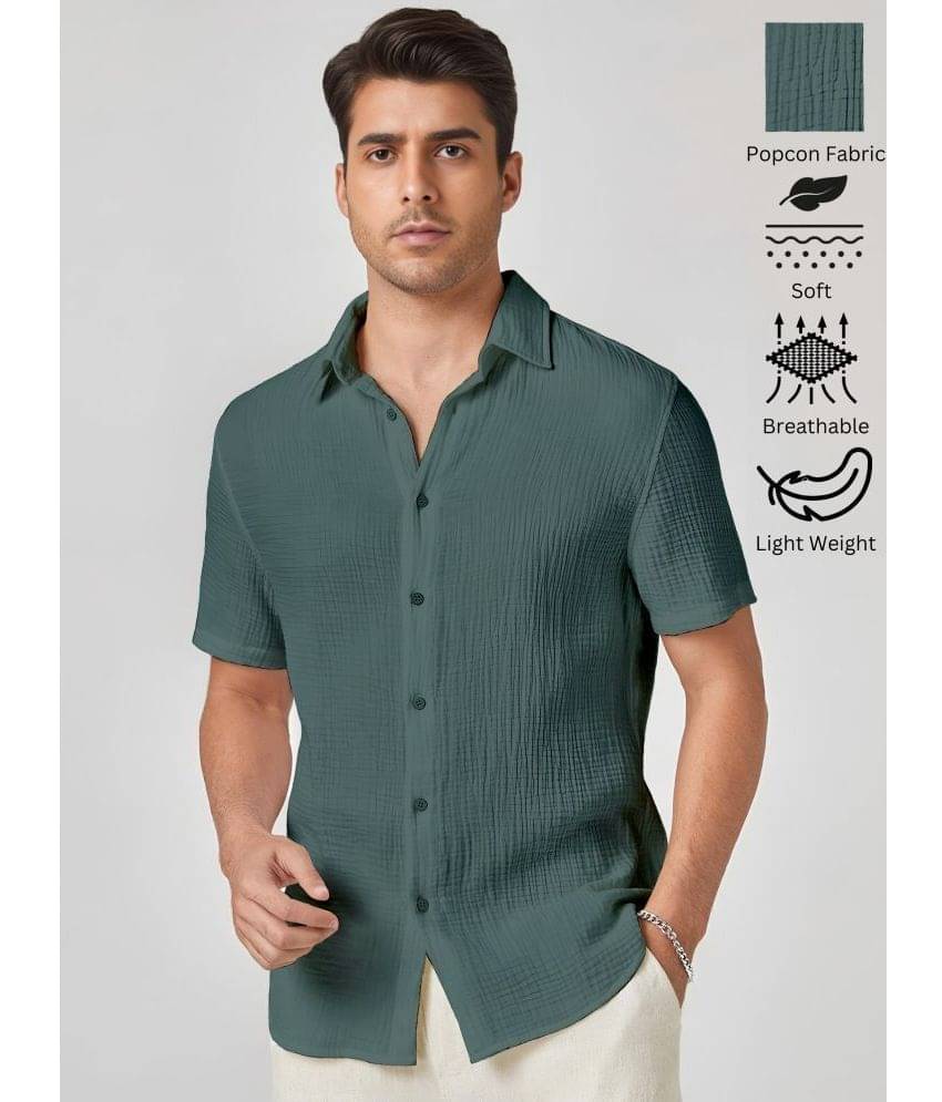 WEBRIC Polyester Regular Fit Self Design Half Sleeves Men's Casual Shirt - Dark Grey ( Pack of 1 ) WEBRIC Polyester Regular Fit Self Design Half Sleeves Men's Casual Shirt - Dark Grey ( Pack of 1 )