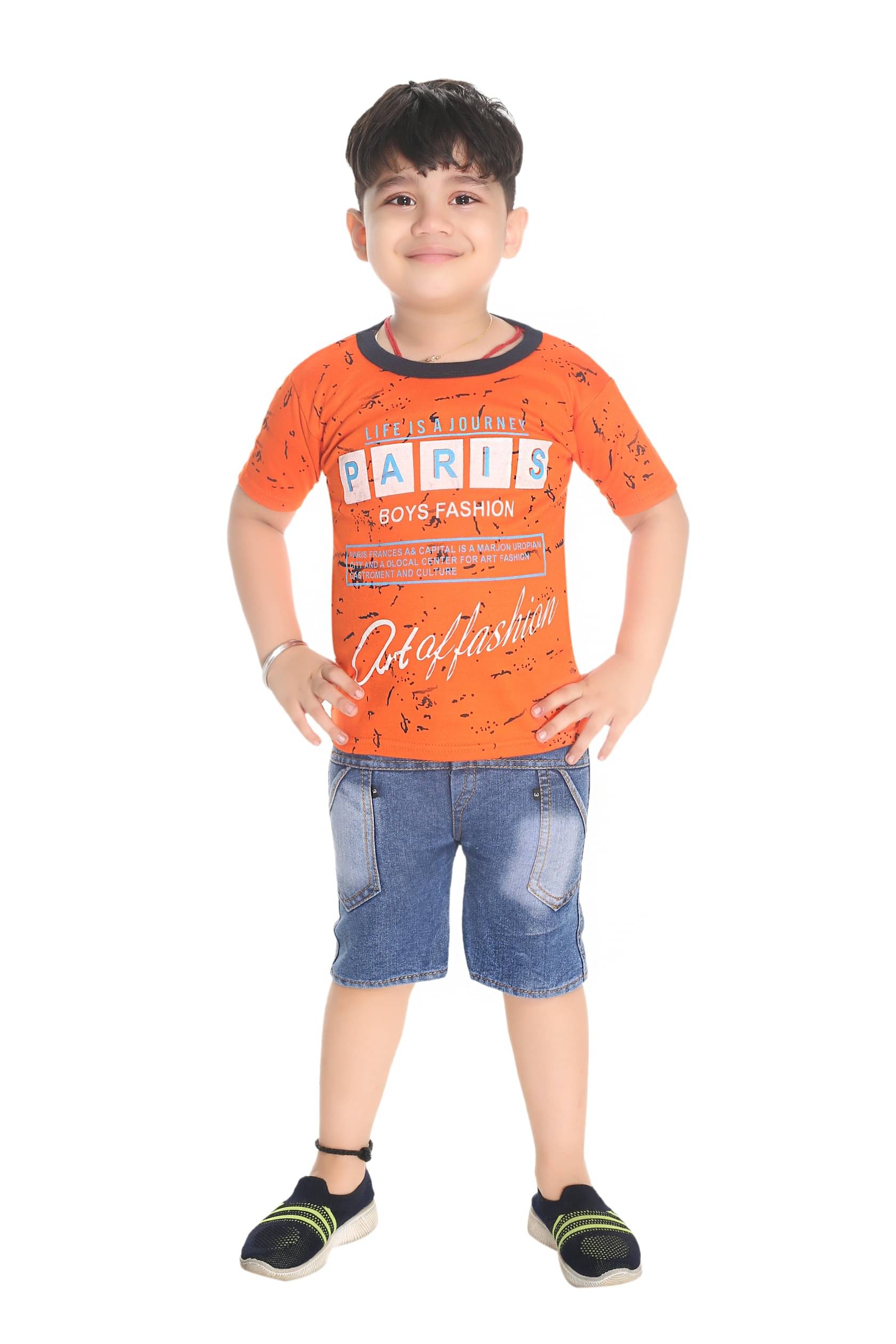 s muktar garments Pack of 1 Baby Boys Cotton Blend T-Shirt & Shorts Set ( Multicolor ) s muktar garments Pack of 1 Baby Boys Cotton Blend T-Shirt & Shorts Set ( Multicolor )