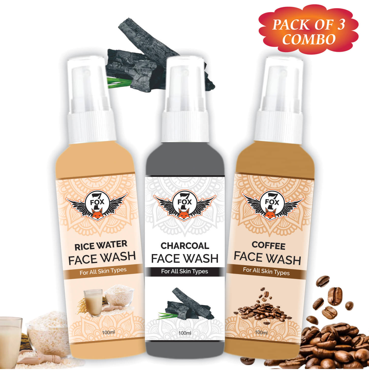     			7 FOX - Daily Use Face Wash For All Skin Type ( Pack of 3 )