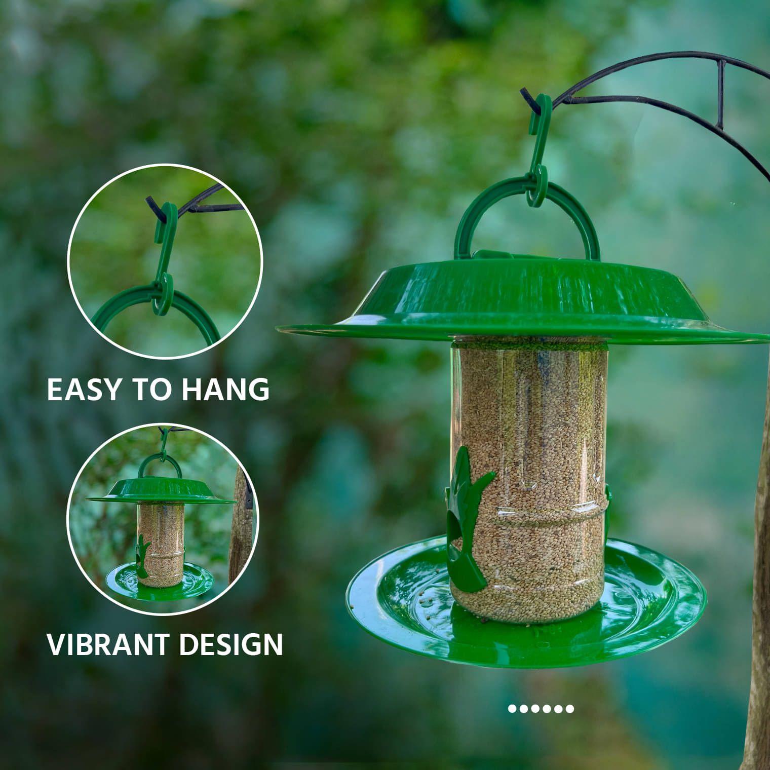     			Amijivdaya Bird Feeder Green W