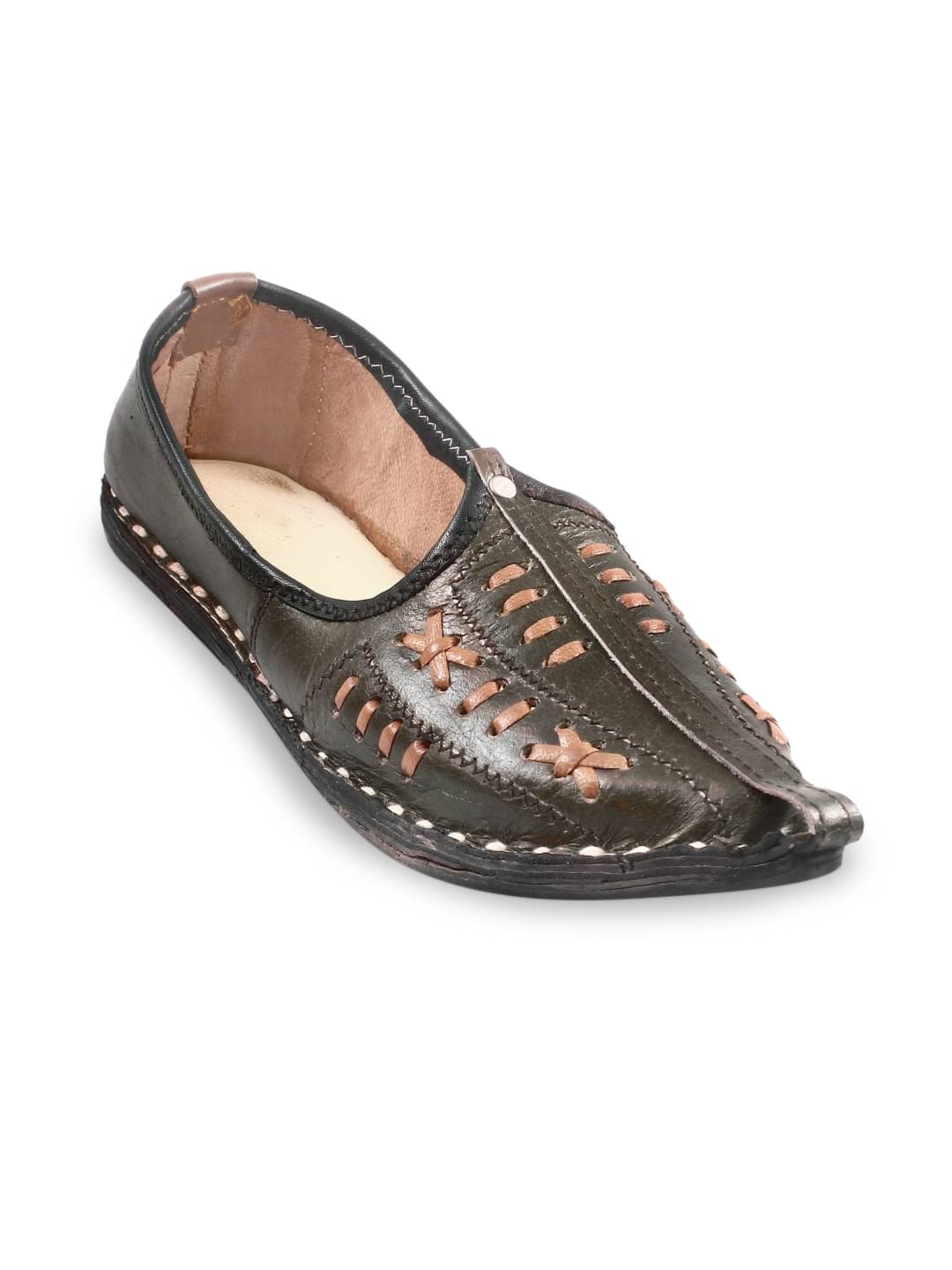     			Anjaneya Creations Green Men's Mojaris