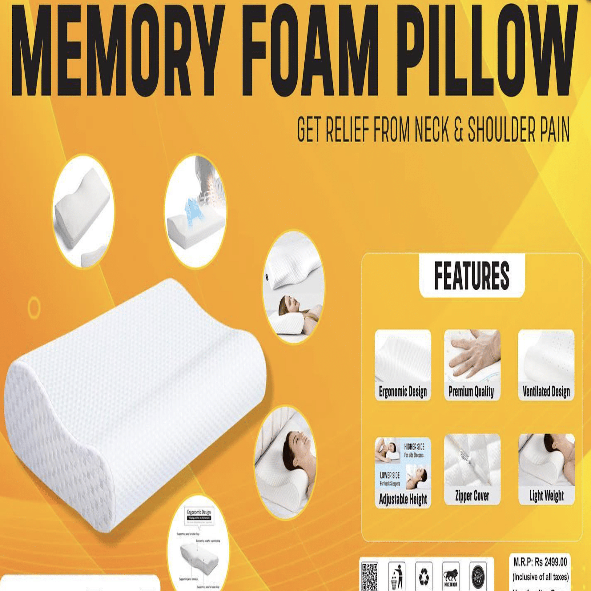     			Auditech Single Memory Foam Pillow