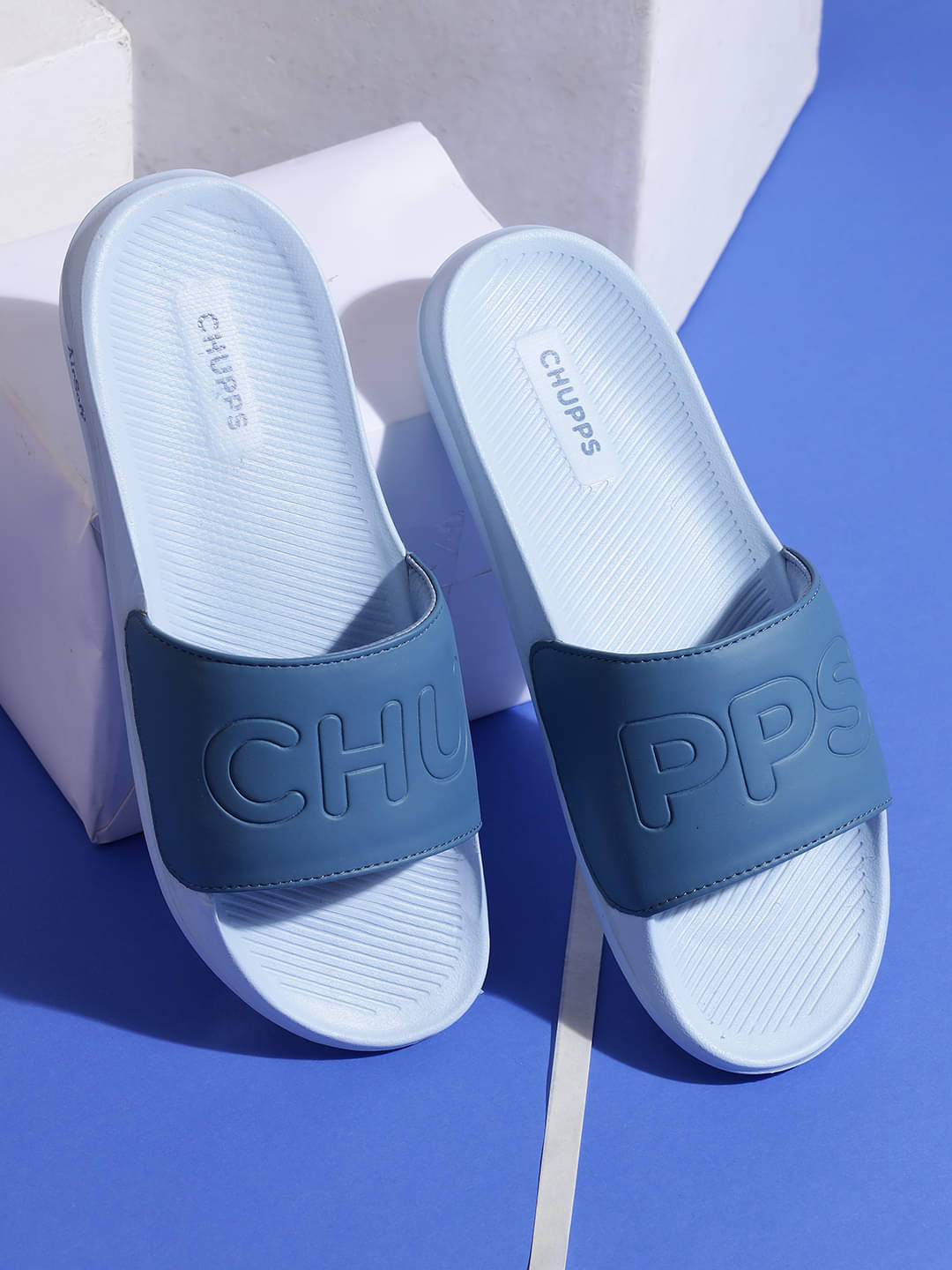     			CHUPPS Blue Men's Slide Flip Flop