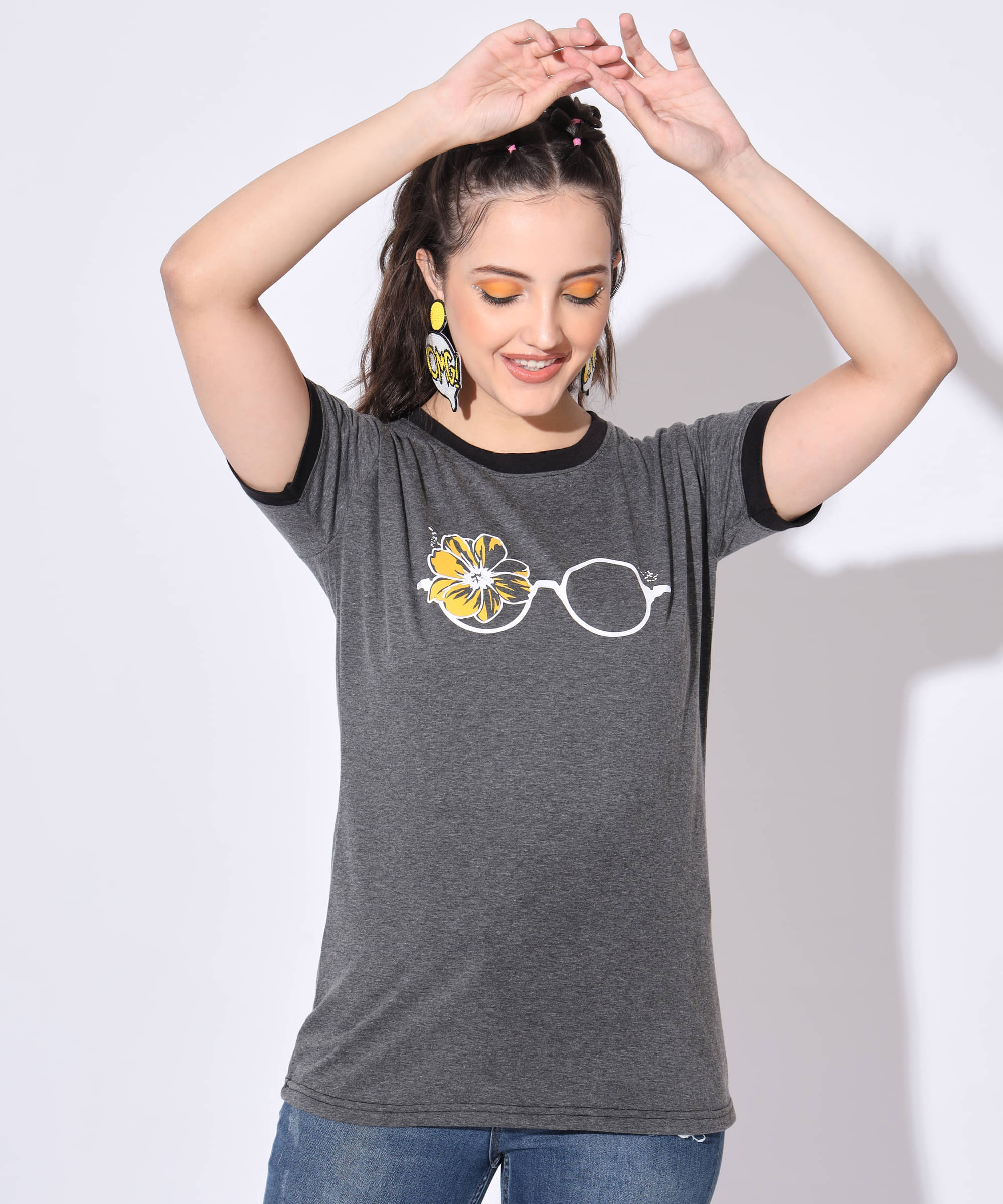 Canblar Women's Cotton A-Line Top ( Dark Grey )     			Canblar Women's Cotton A-Line Top ( Dark Grey )