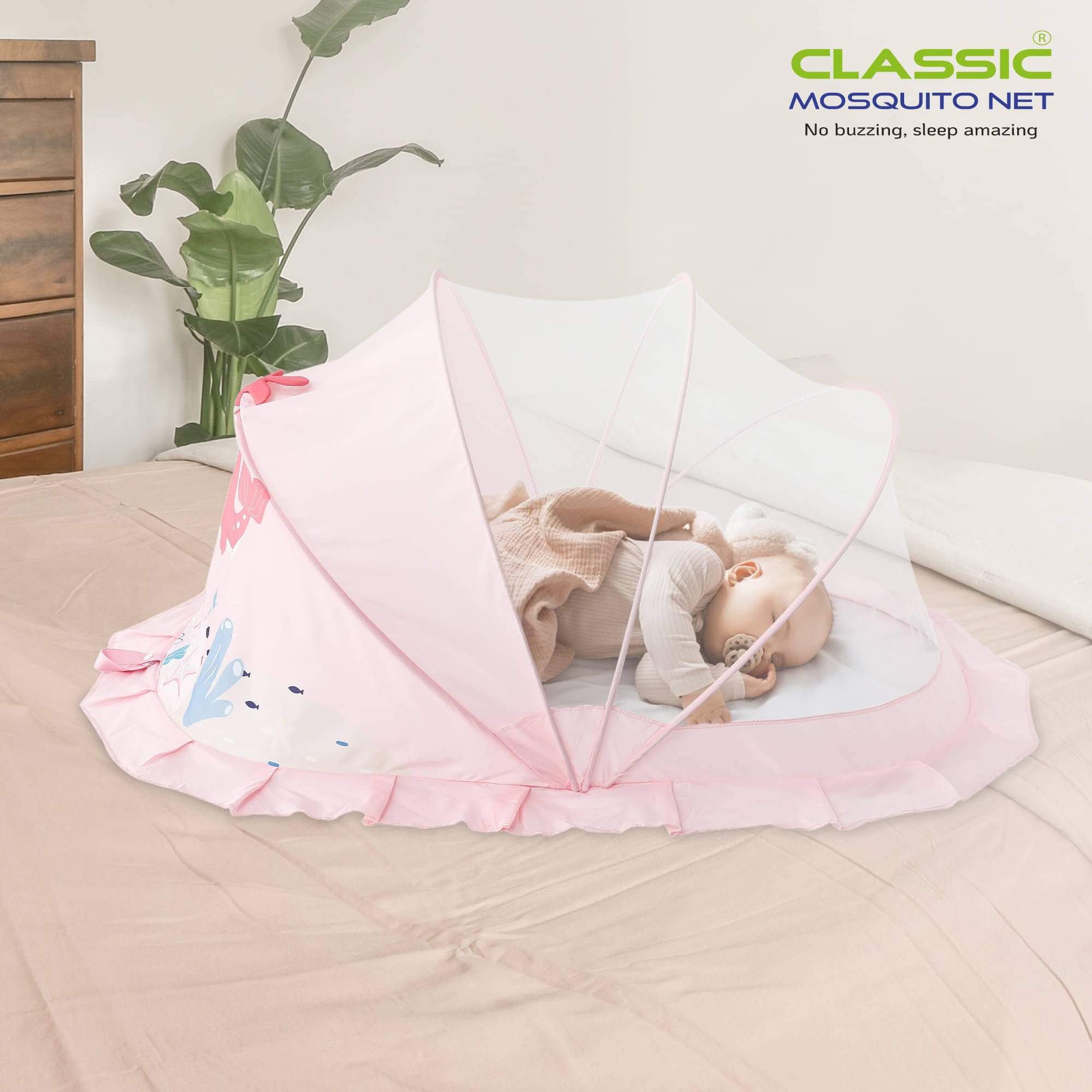 Classic Mosquito Net Pink Polyester Tent Baby Mosquito Net ( Pack of 1 ) Classic Mosquito Net Pink Polyester Tent Baby Mosquito Net ( Pack of 1 )