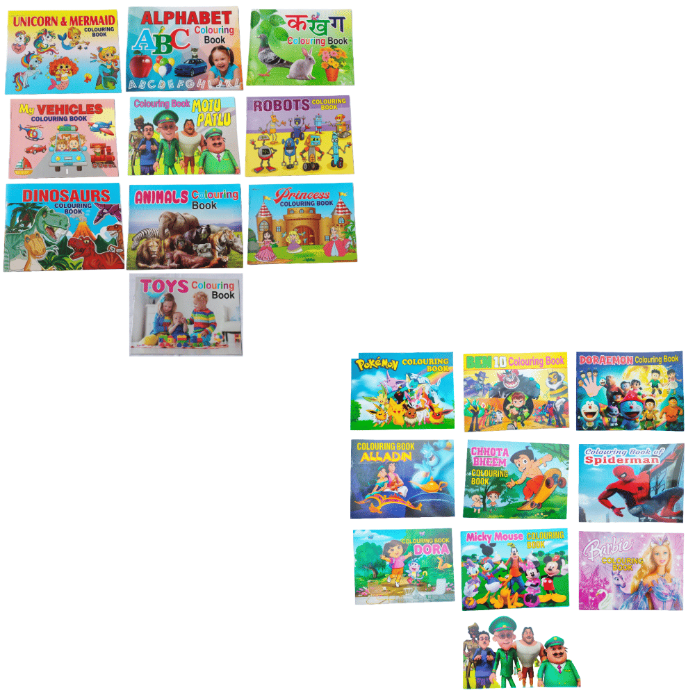     			Combo of 20 Colouring Books for Kids | A4 Size | Early Learning Fun