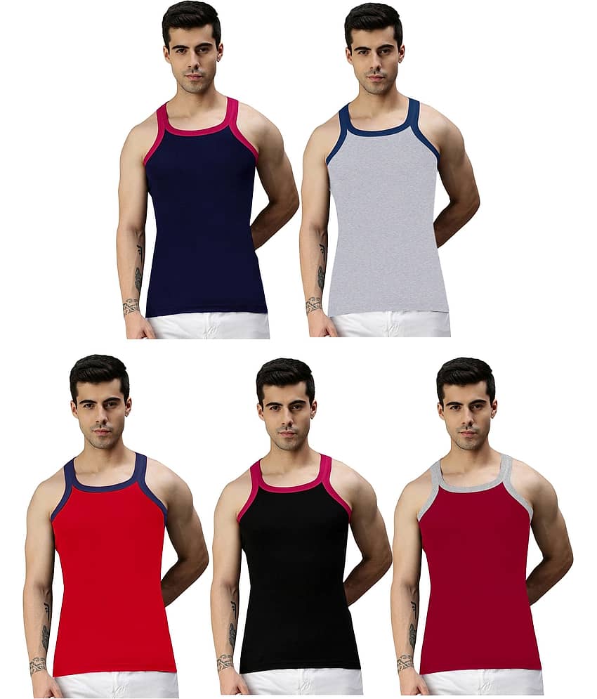 Drako Pack of 5 Cotton Gym Vest For Men ( Multicolor ) - Nightwear & Loungewear | Buy online on ZillyBuy