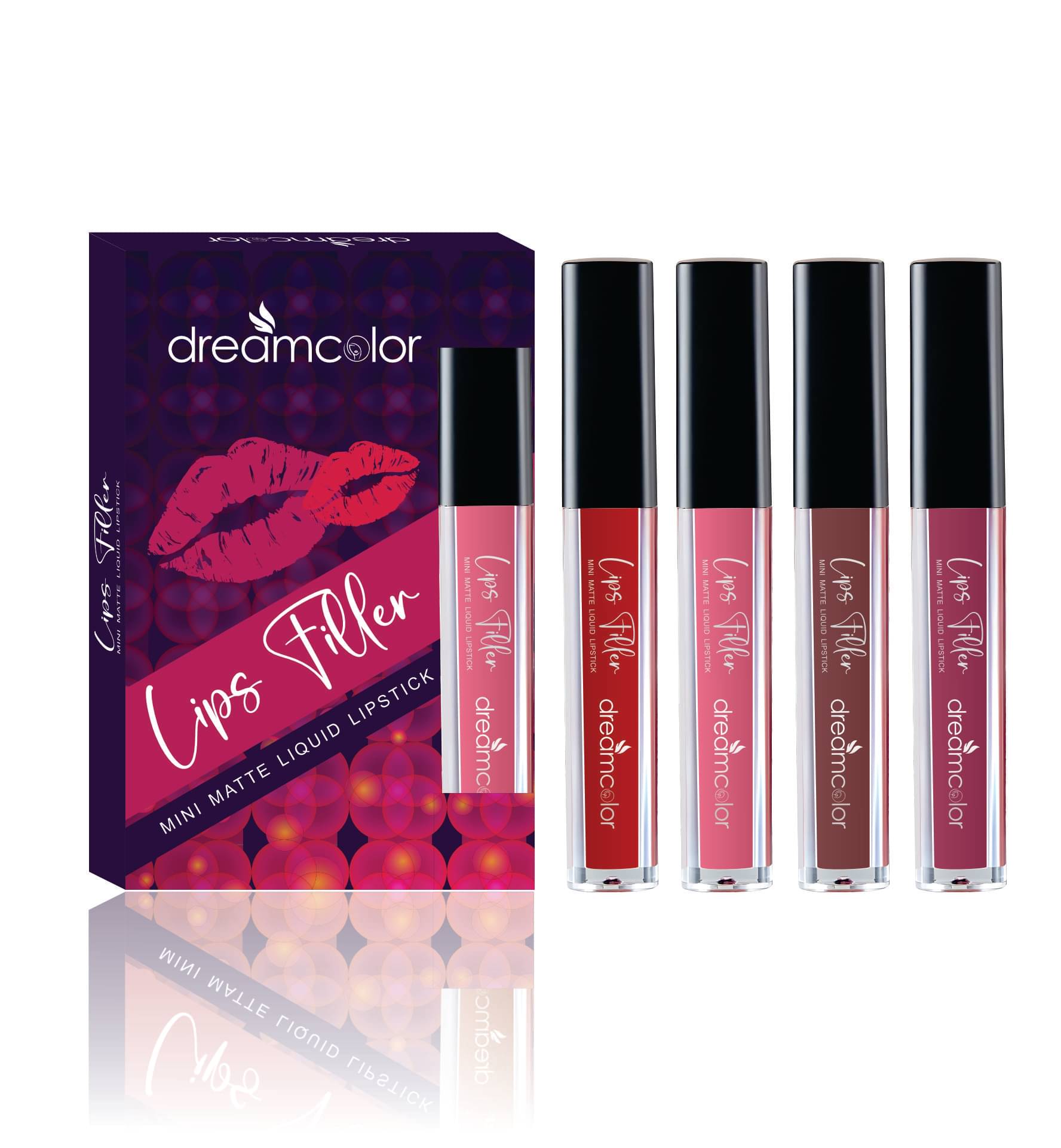 Dreamcolor Multi Matte Smudge Free Liquid Lipstick ( Pack of 4 ) Dreamcolor Multi Matte Smudge Free Liquid Lipstick ( Pack of 4 )
