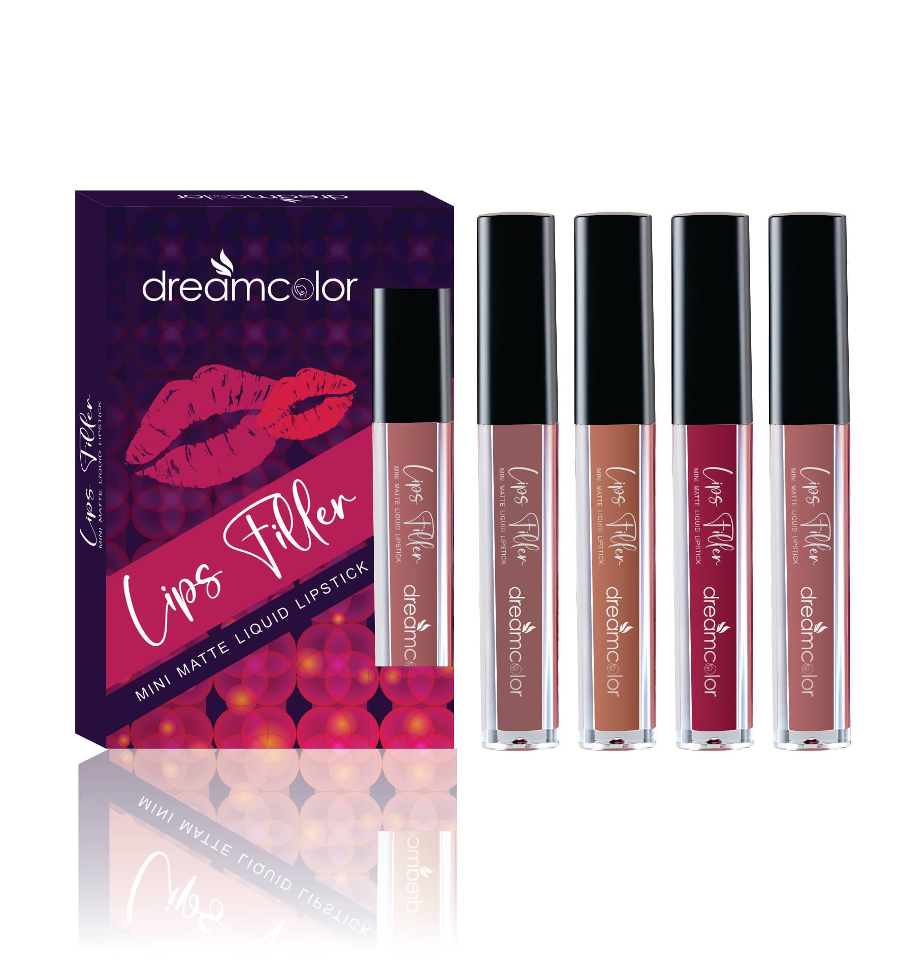     			Dreamcolor Multi Matte Transferproof Liquid Lipstick ( Pack of 4 )