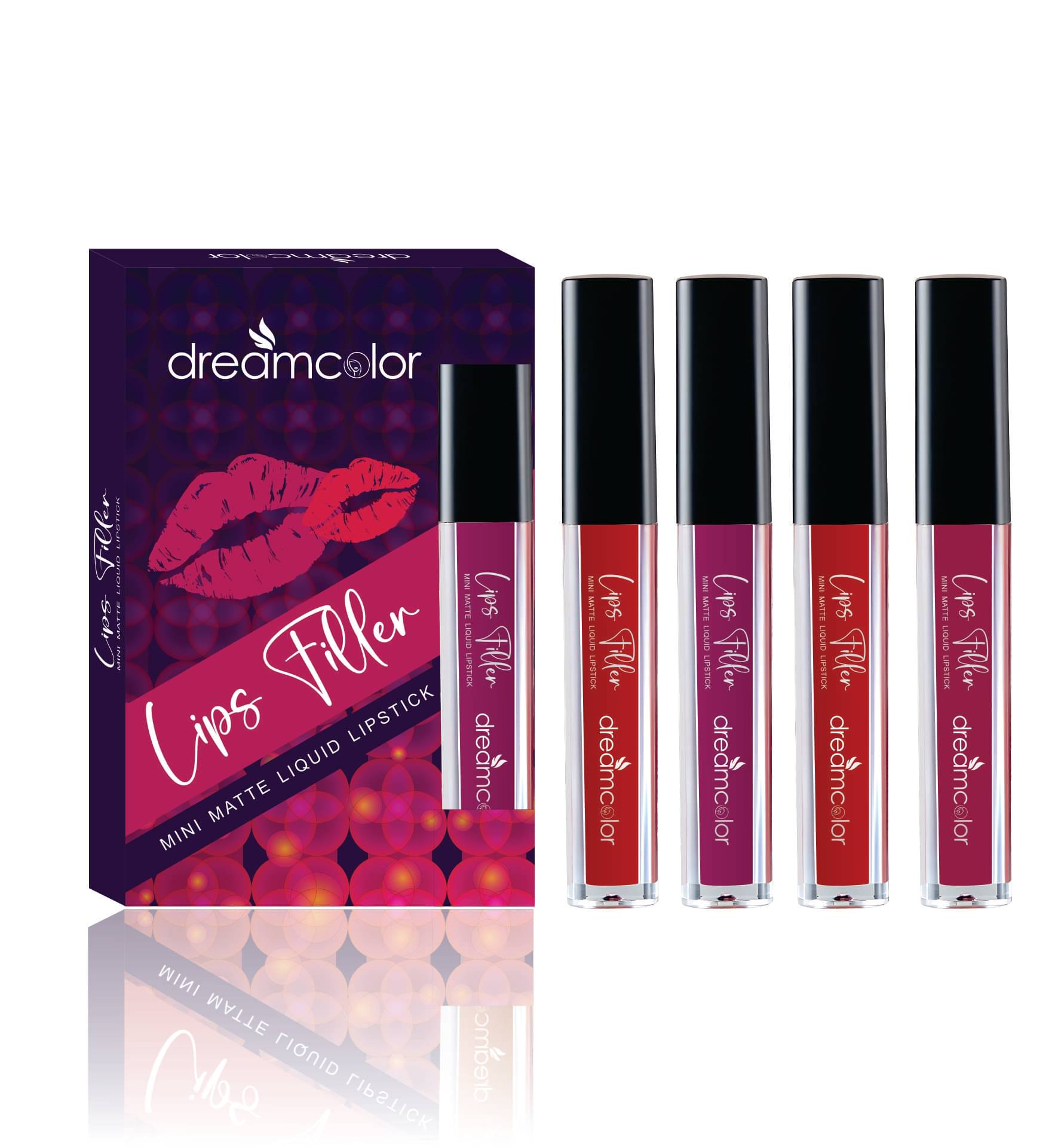     			Dreamcolor Multi Matte Waterproof Liquid Lipstick ( Pack of 4 )