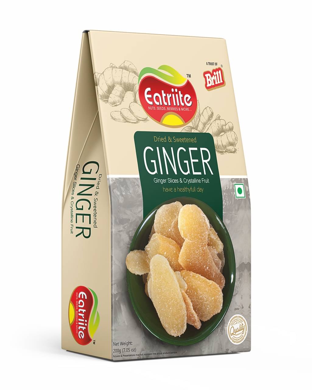 EatRiite Dried Ginger Chunks 200g     			 EatRiite Dried Ginger Chunks 200g