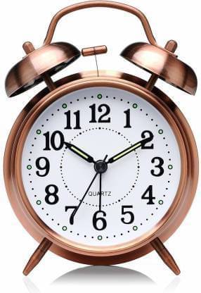     			FIVANIO Analog Copper Circular Table Clock - Pack of 1