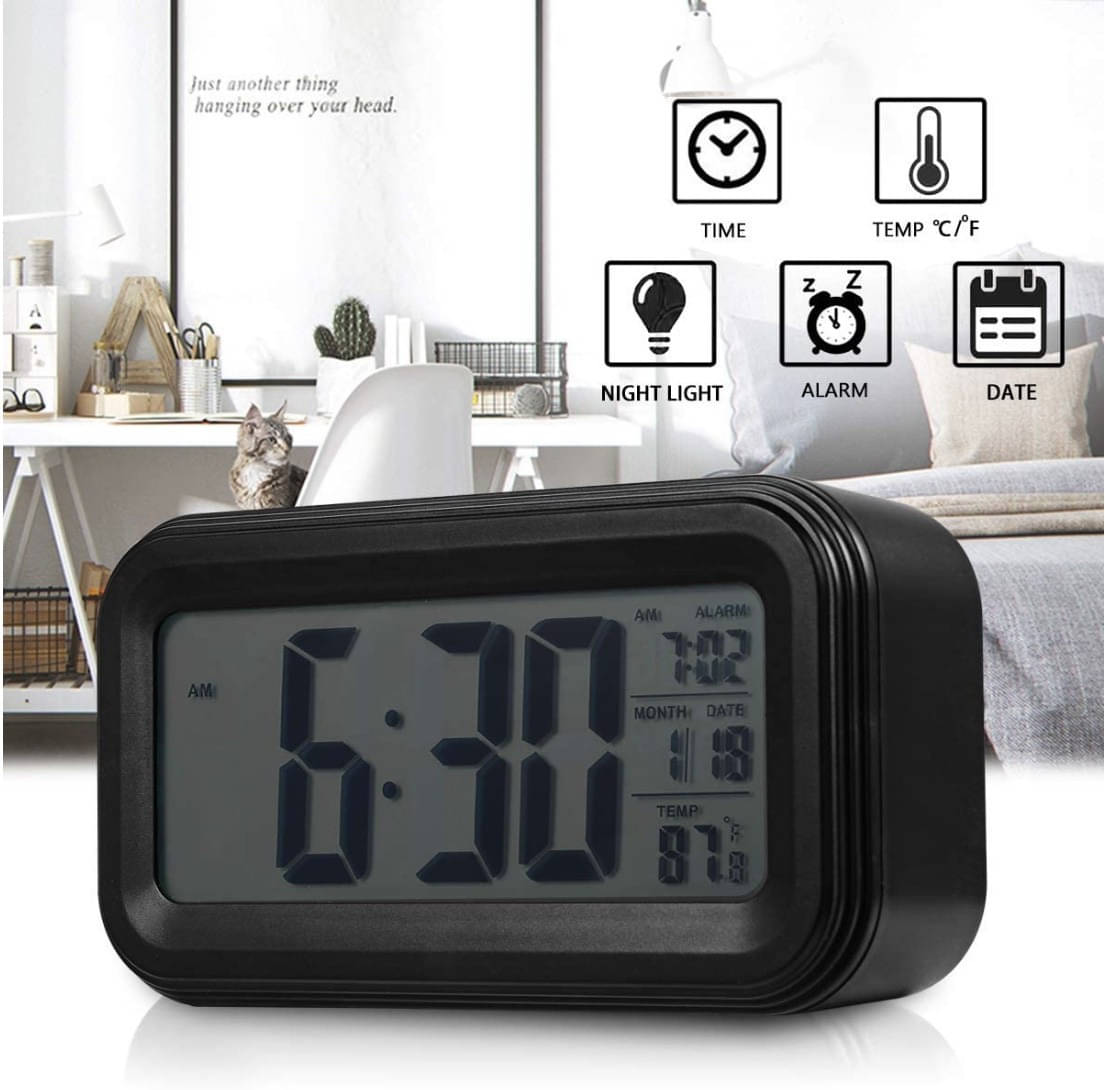     			FIVANIO Digital Plastic Rectangular Table Clock - Pack of 1