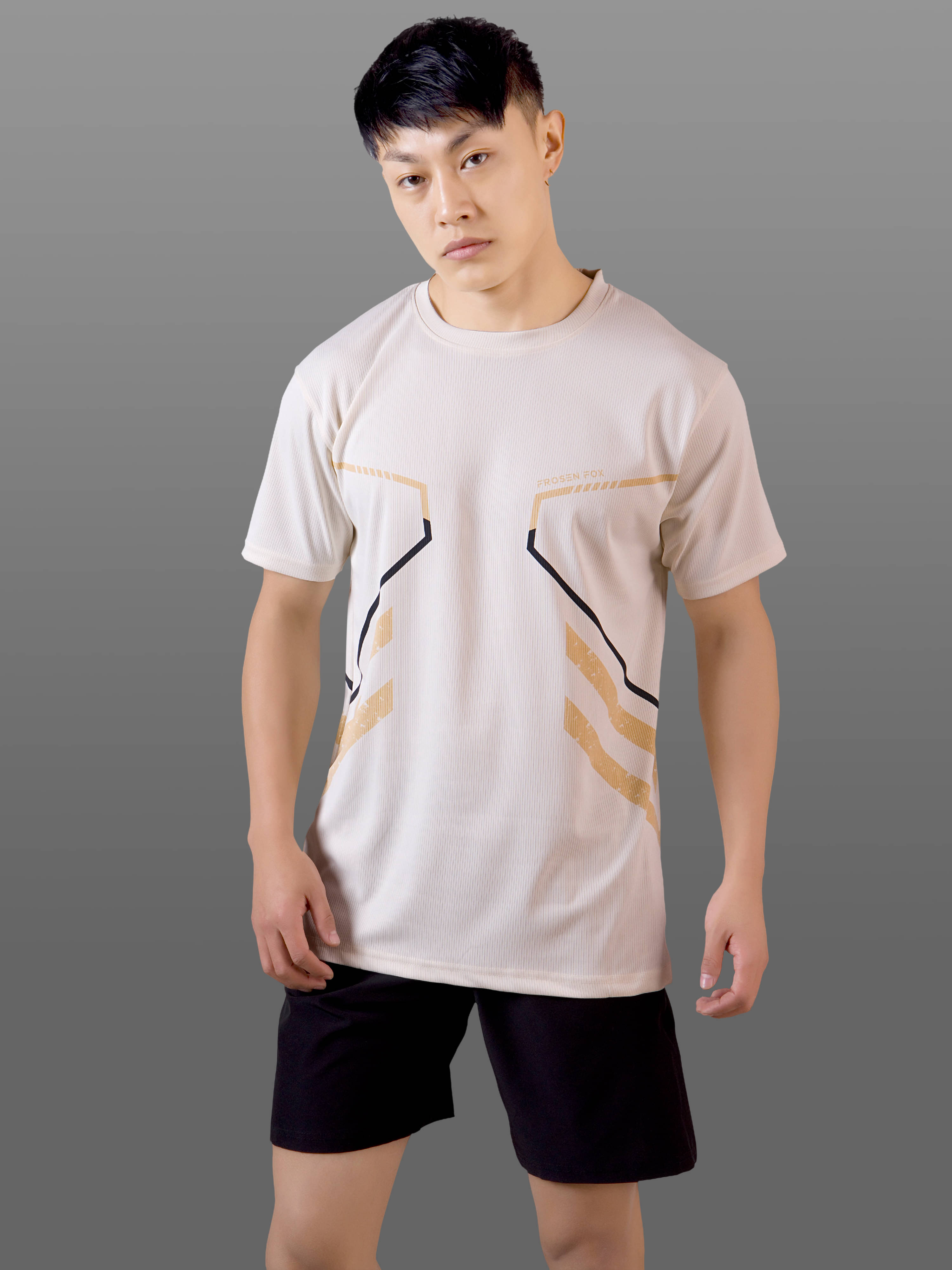     			FROSEN FOX Men Polyester Regular Fit Printed T-Shirt ( Cream )