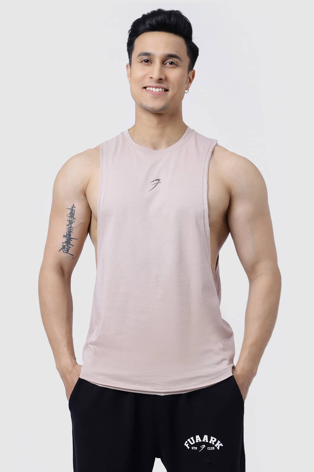 Fuaark Beige Cotton Regular Fit Men's Tanks ( Pack of 1 ) Fuaark Beige Cotton Regular Fit Men's Tanks ( Pack of 1 )