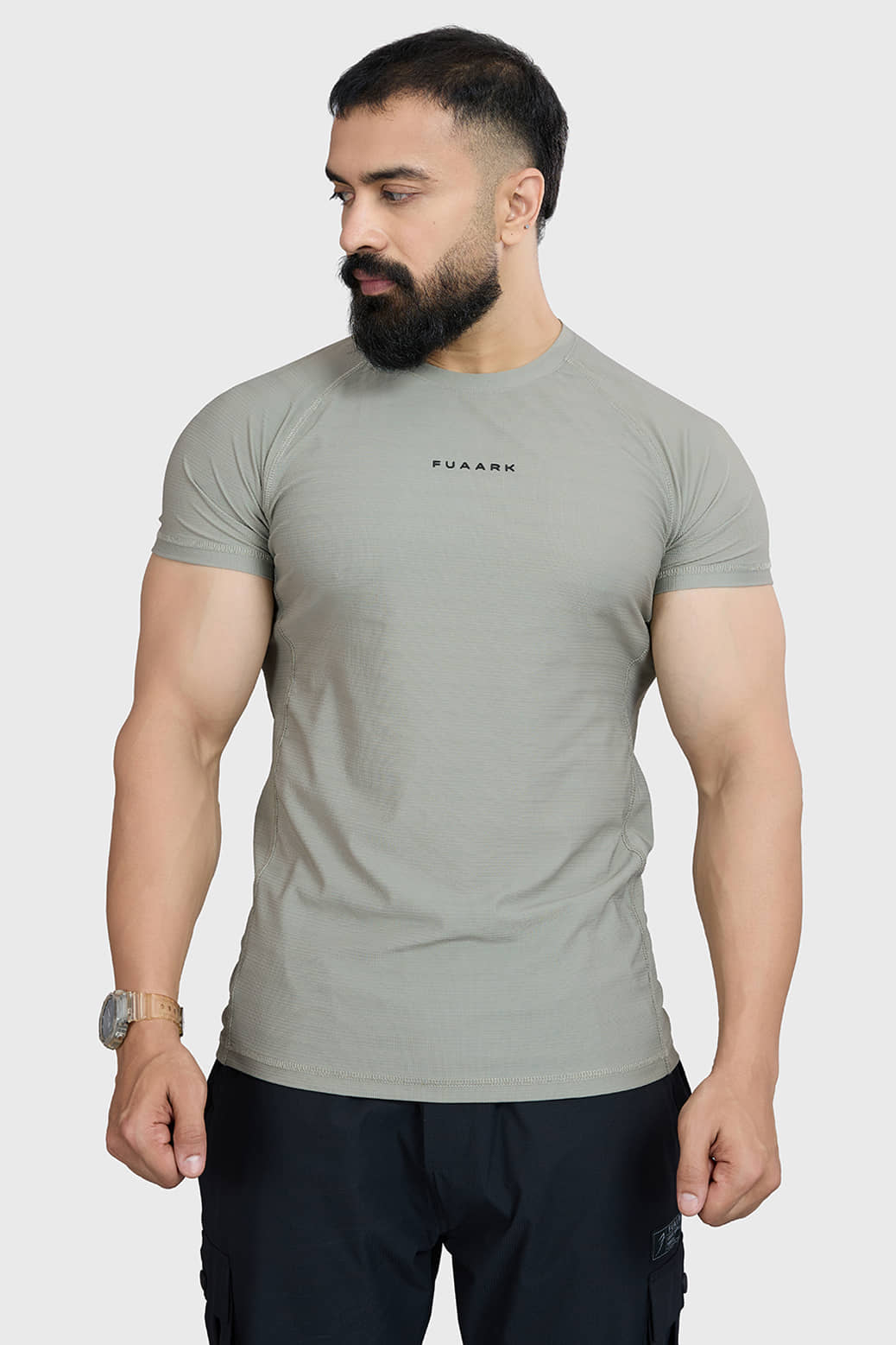 Fuaark Green Nylon Slim Fit Men's Sports T-Shirt ( Pack of 1 )