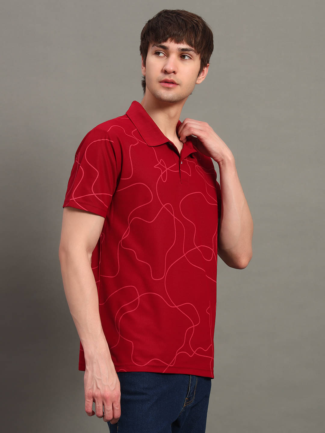 GET GOLF Men Cotton Blend Regular Fit Printed Polo T Shirt ( Maroon ) GET GOLF Men Cotton Blend Regular Fit Printed Polo T Shirt ( Maroon )