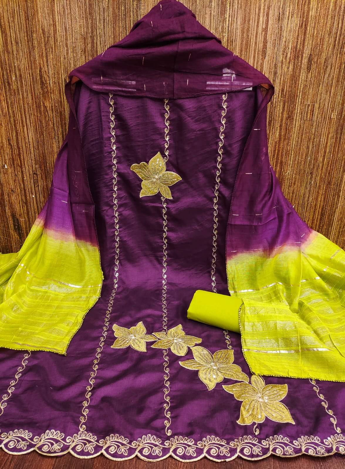 HL SILKMILLS Women Silk Blend Unstitched Dress Material ( Purple )     			HL SILKMILLS Women Silk Blend Unstitched Dress Material ( Purple )