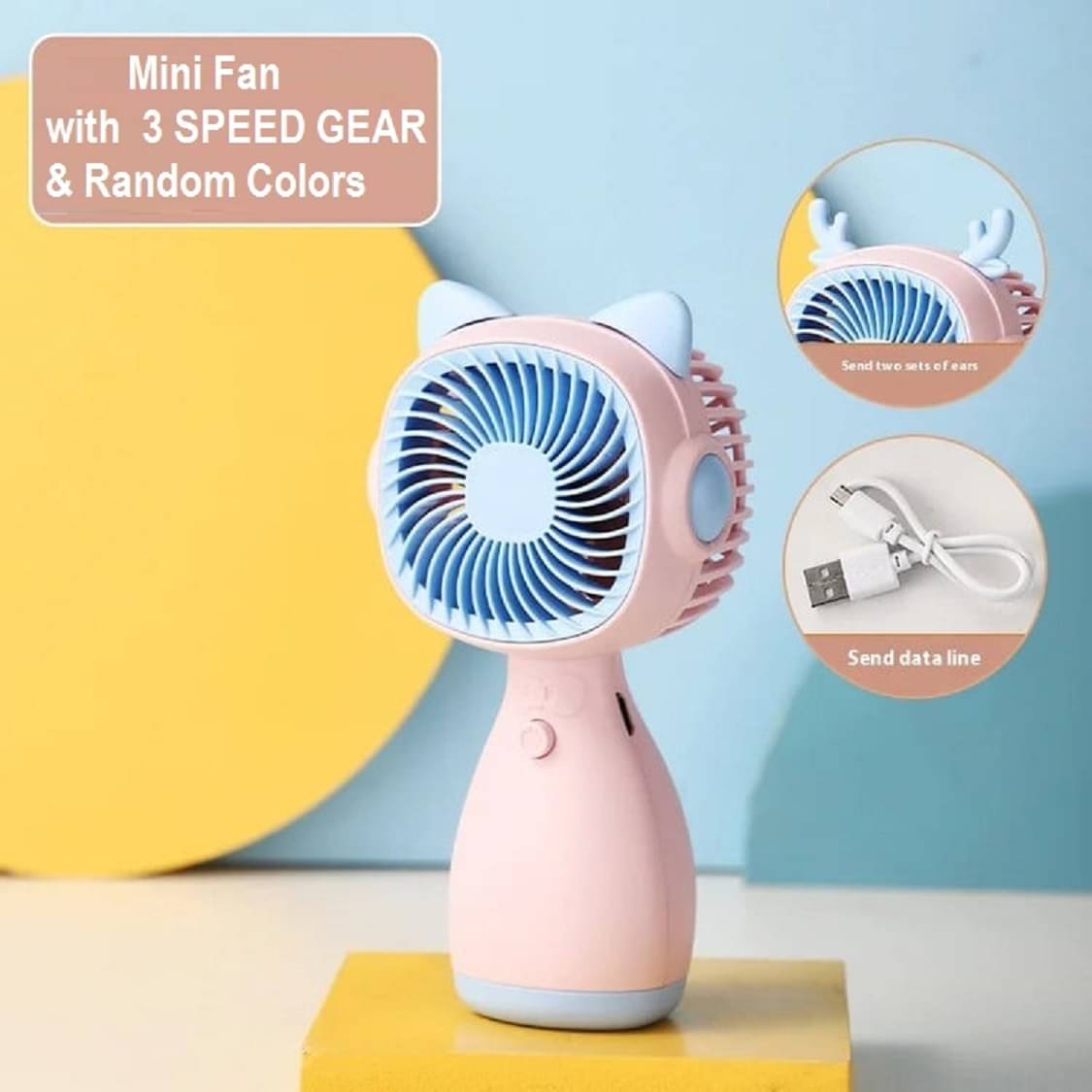 High Speed 3 Setting Mini Hand Small Mini Fan Rechargeable handheld chargeable minifan (Multicolor 1pc) High Speed 3 Setting Mini Hand Small Mini Fan Rechargeable handheld chargeable minifan (Multicolor 1pc)