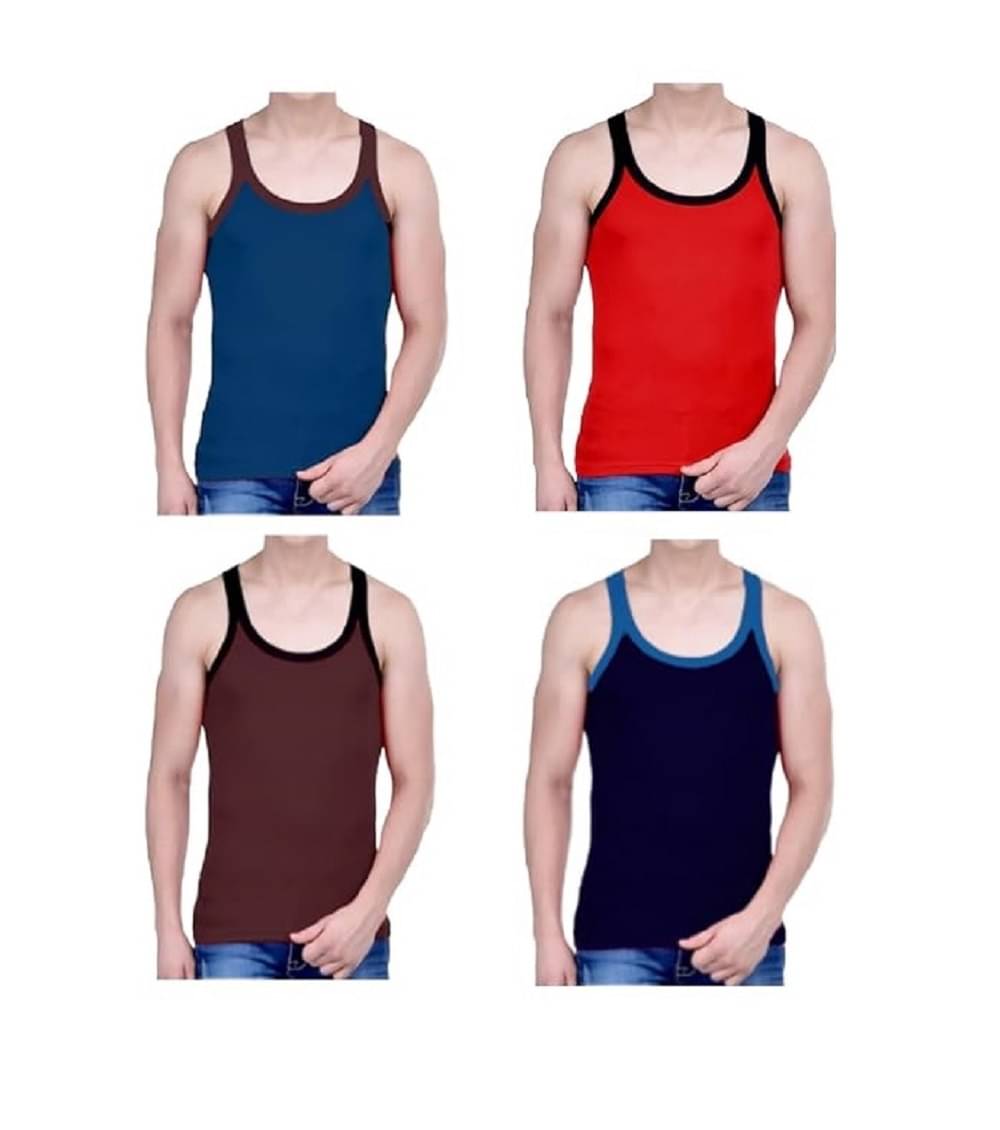     			INNERO Pack of 4 Cotton Gym Vest For Men ( Multicolor4 )