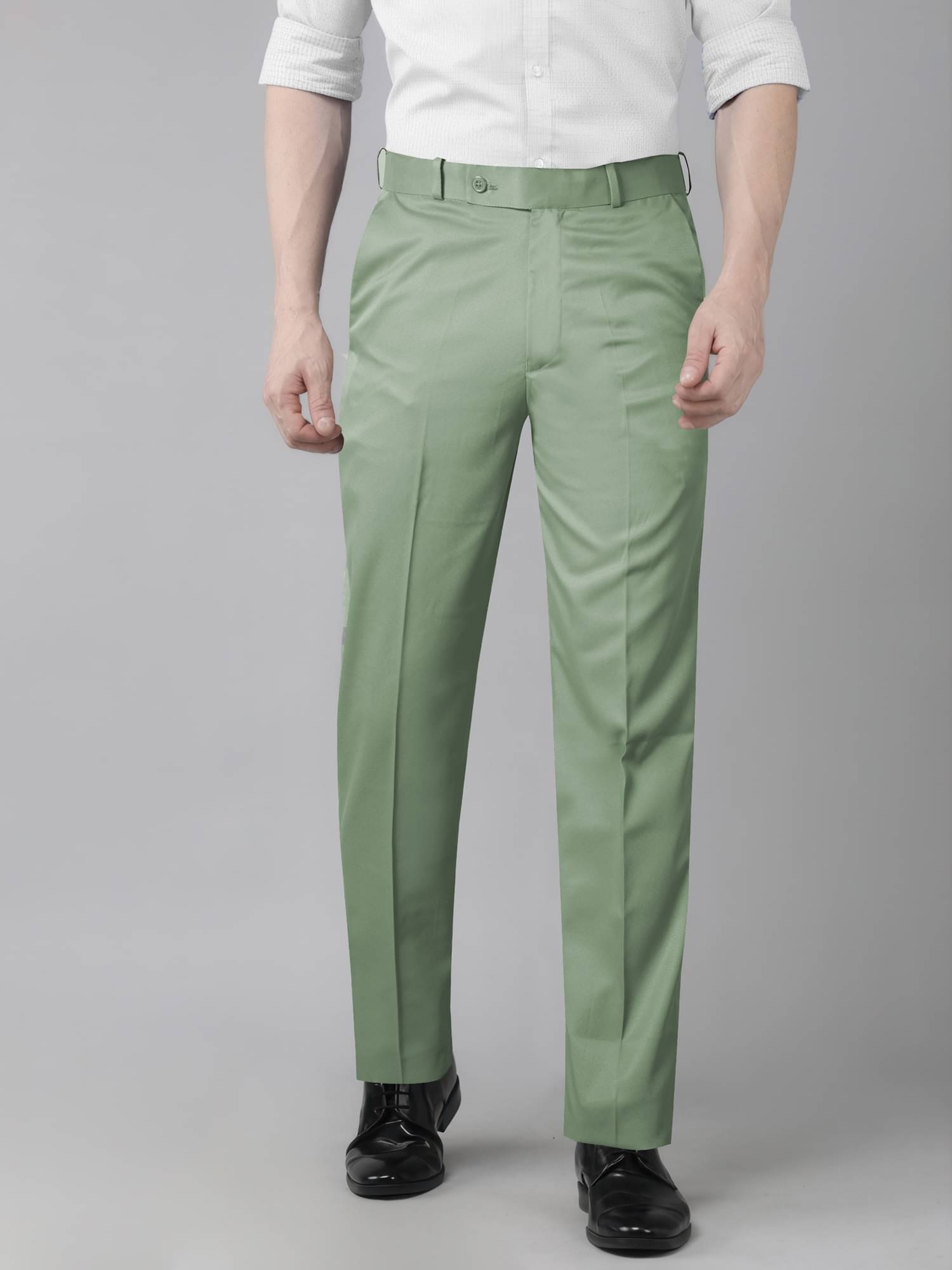     			JB JUST BLACK Regular Flat Men's Formal Trouser - Light Green ( Pack of 1 )