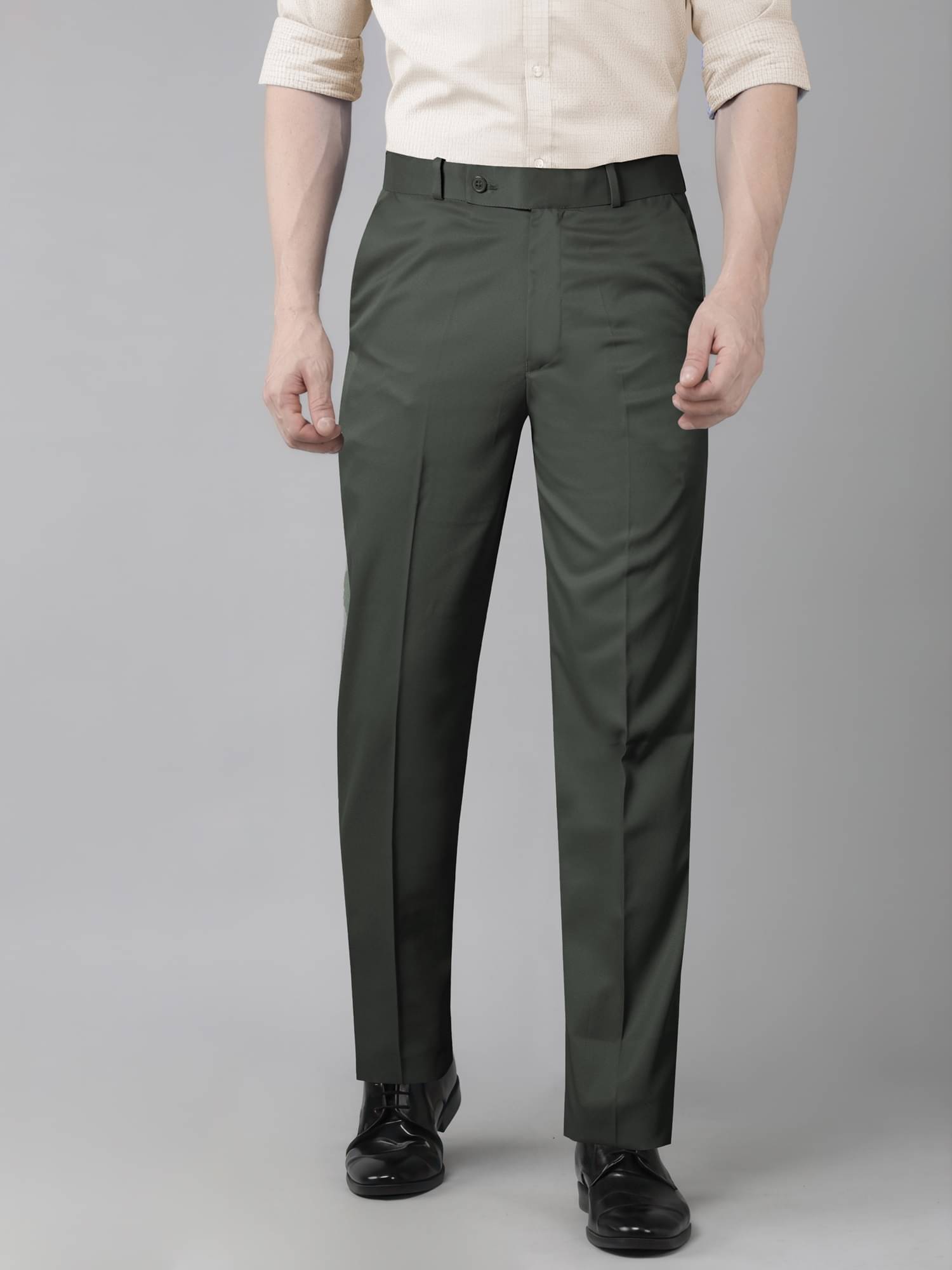     			JB JUST BLACK Regular Flat Men's Formal Trouser - Dark Green ( Pack of 1 )