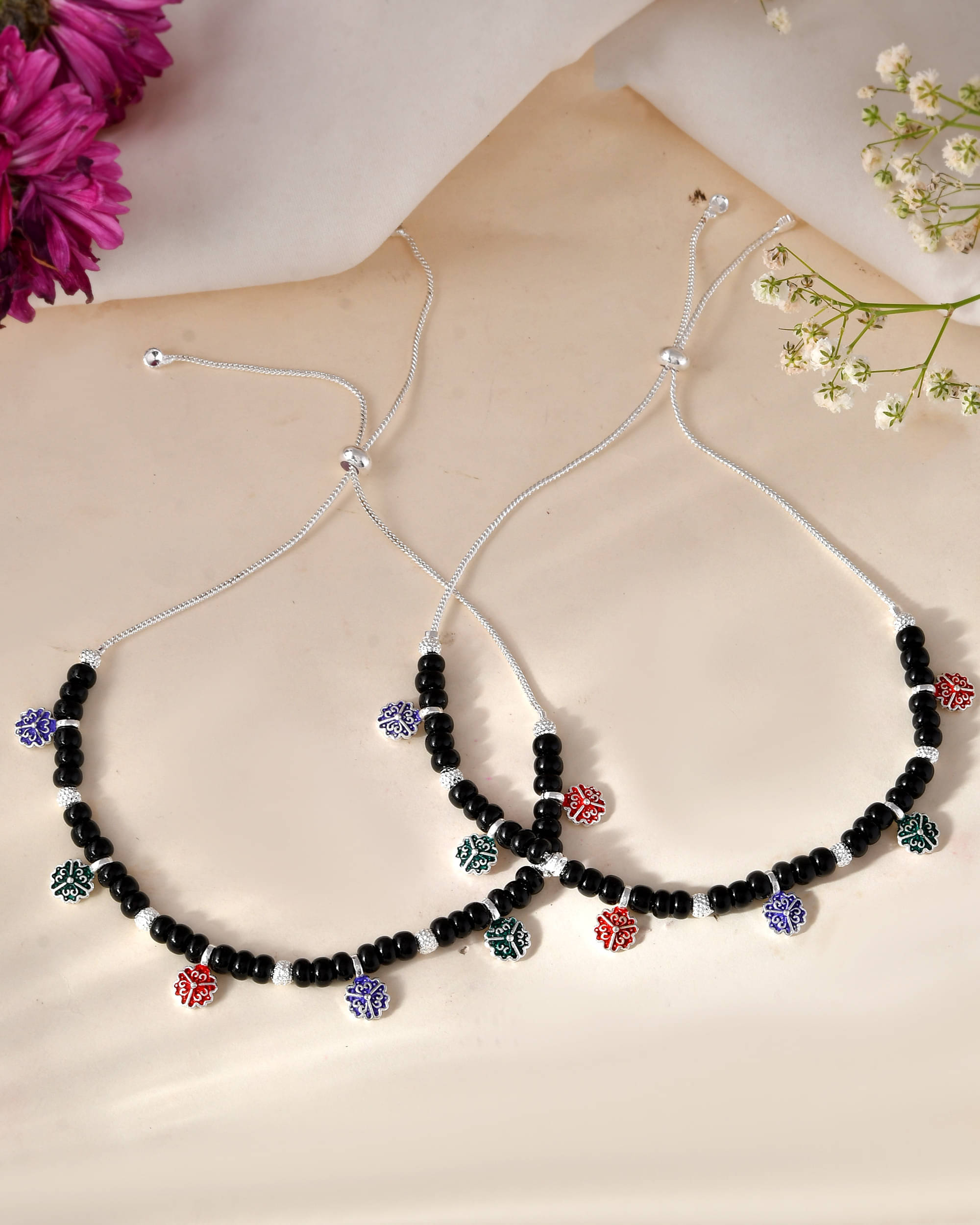 Jewels Nest Black Anklets ( Pack of 1 ) Jewels Nest Black Anklets ( Pack of 1 )