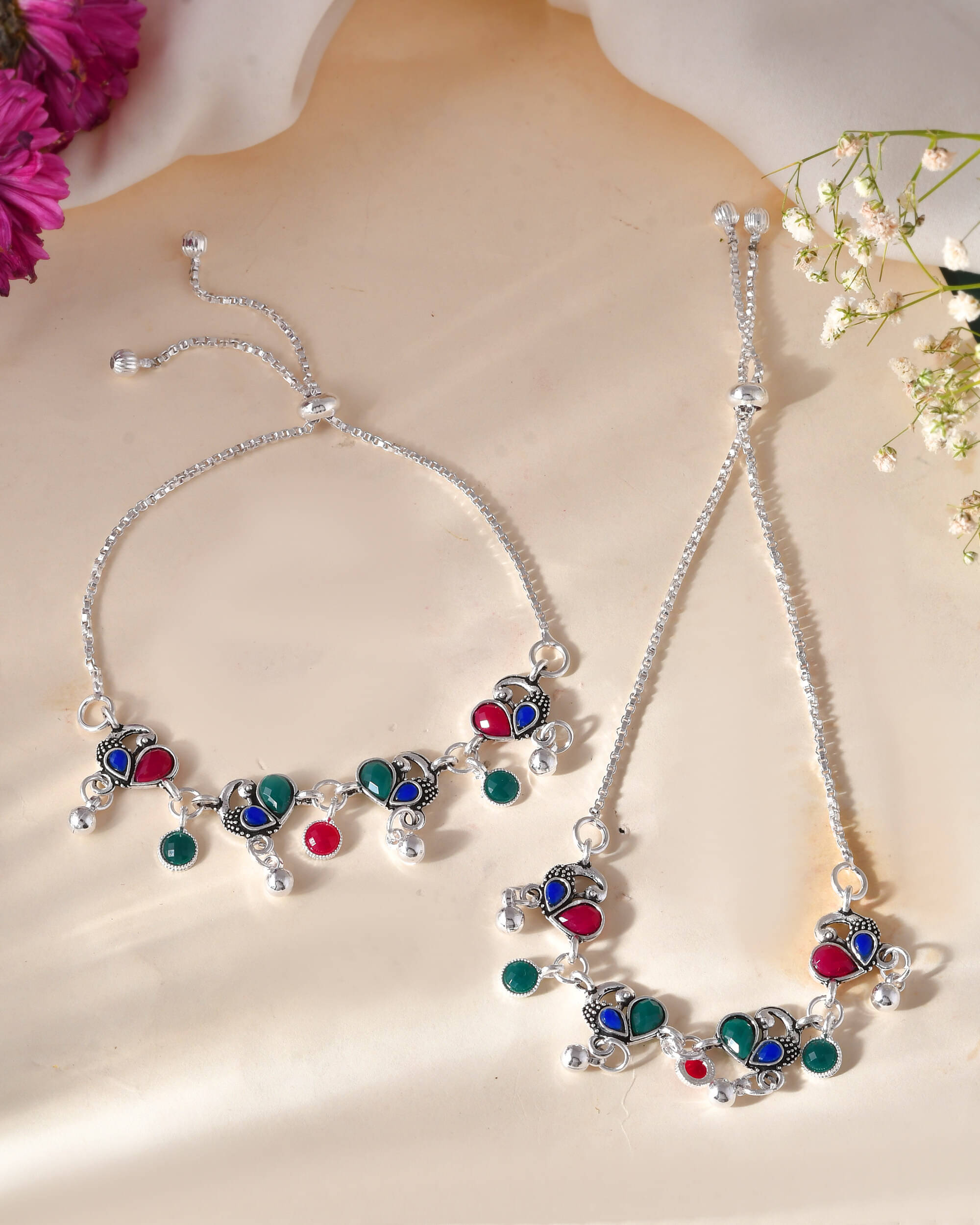 Jewels Nest Silver Anklets ( Pack of 1 ) Jewels Nest Silver Anklets ( Pack of 1 )