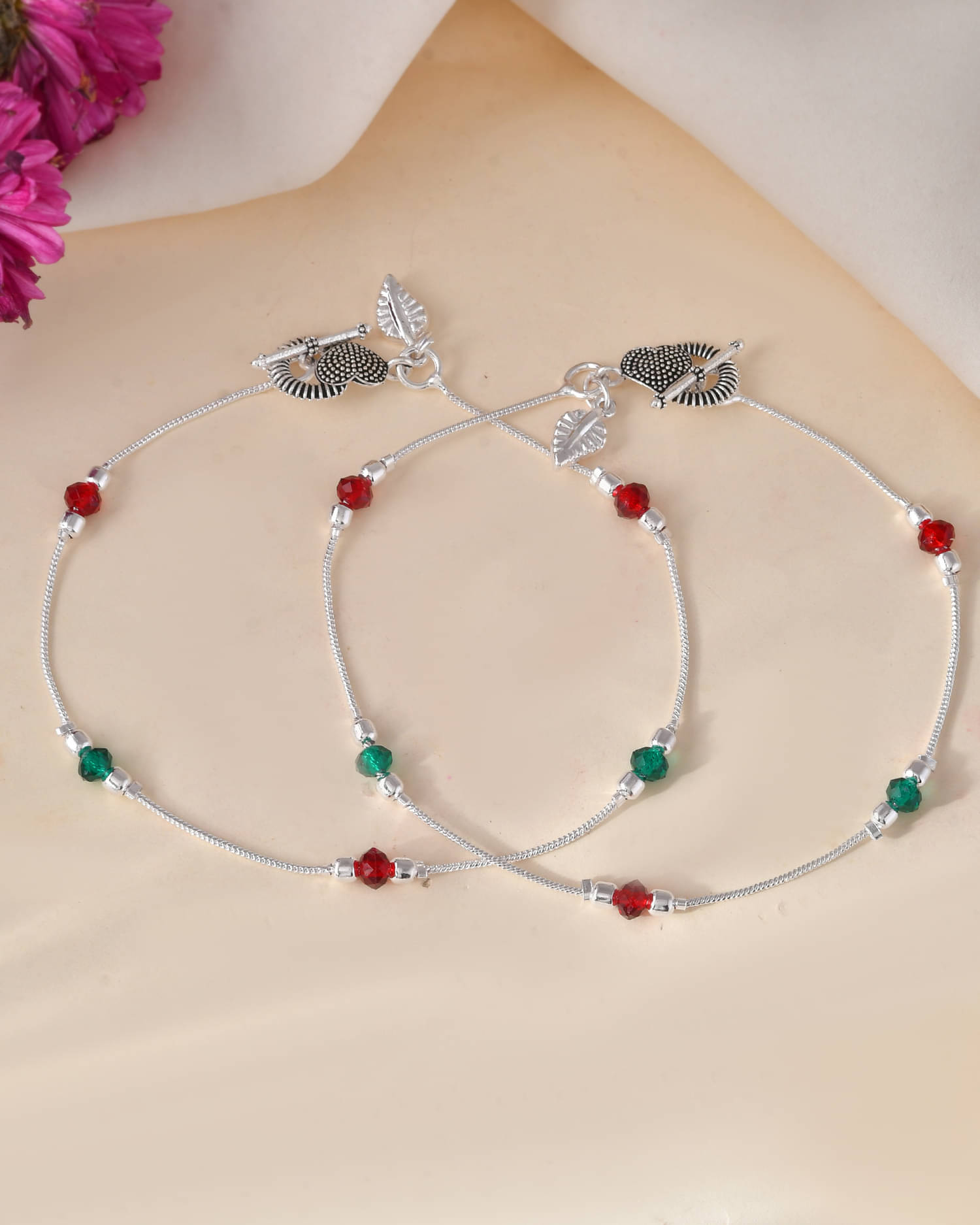     			Jewels Nest Silver Anklets ( Pack of 1 )