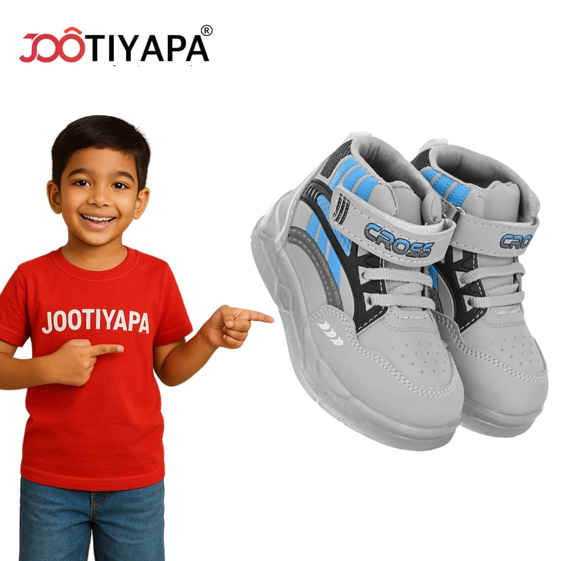     			Jootiyapa - Grey Boy's Sneakers ( 1 Pair )