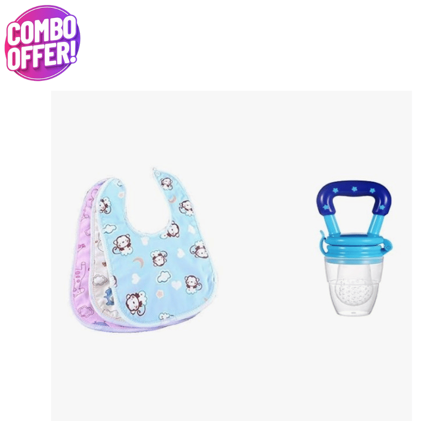     			KALRA MAGIC Multi-Colour Cotton Bibs - Set of 4