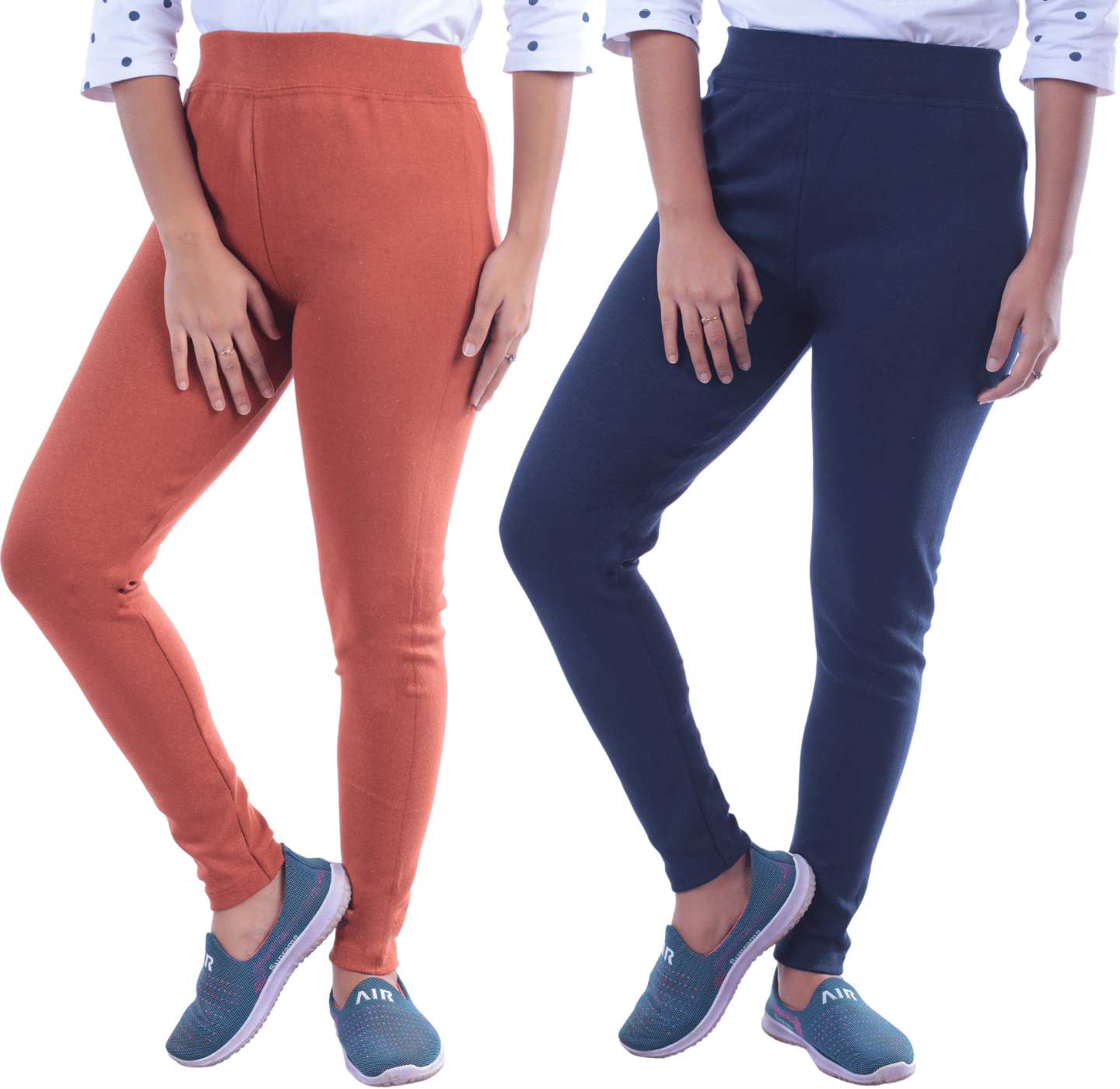     			KARARO JEGGINGS - Cotton Blend Skinny Fit Khaki Women's Jeggings ( Pack of 2 )