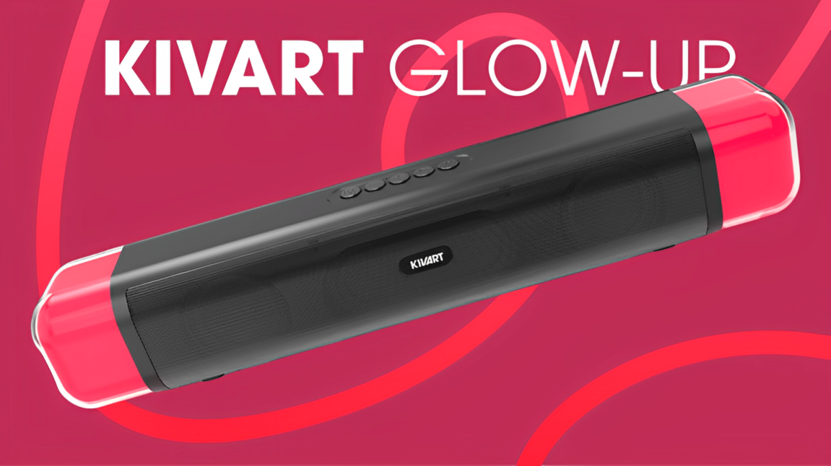     			KIVART GLOW UP SOUNDBAR 16 W Bluetooth Speaker Bluetooth v5.0 with TWS feature,SD card Slot,USB Playback Time 7 hrs Black