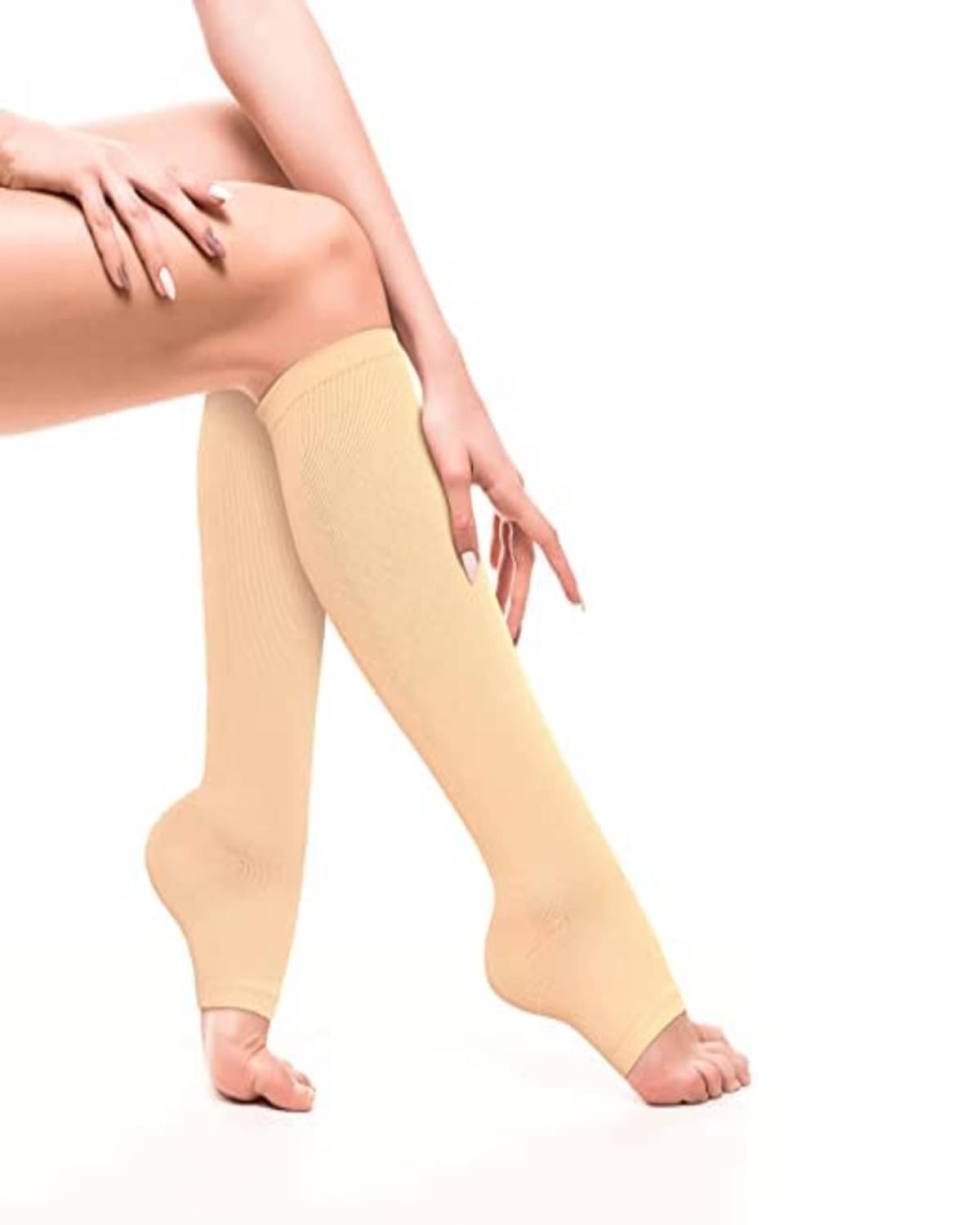 KUDIZE Pack of 1 Unisex Cotton Blend Half length Stockings ( Beige )     			KUDIZE Pack of 1 Unisex Cotton Blend Half length Stockings ( Beige )