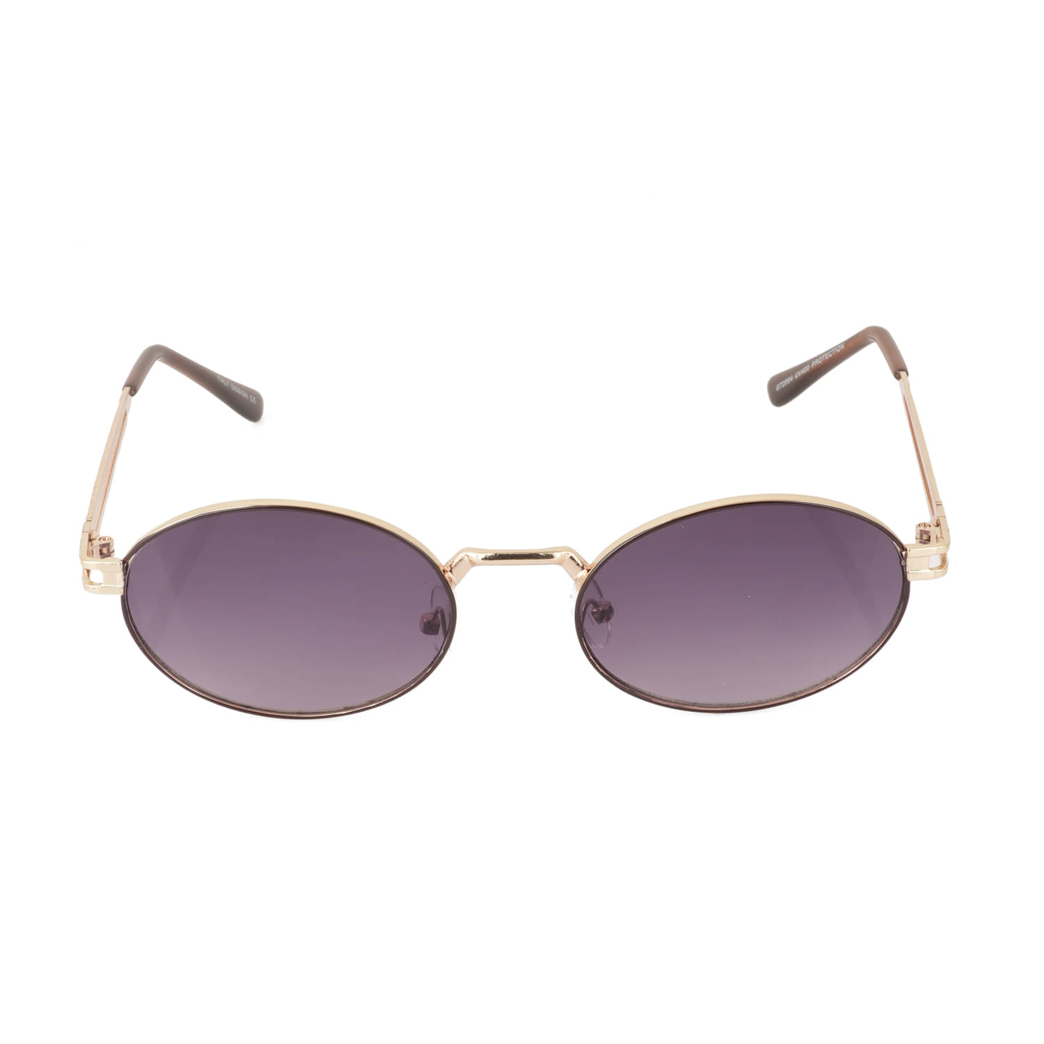     			LINCHI Gold Oval Sunglasses ( Pack of 1 )