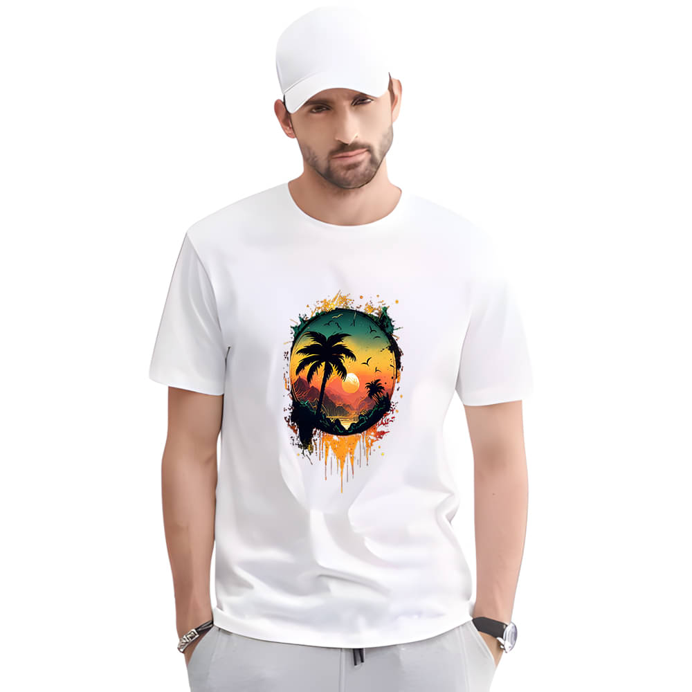     			LUXELOOT Men Polyester Regular Fit Printed T-Shirt ( White )