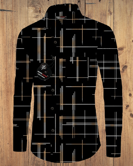     			MAN'S SUITUP Cotton Blend Regular Fit Striped Full Sleeves Men's Casual Shirt - Black ( Pack of 1 )